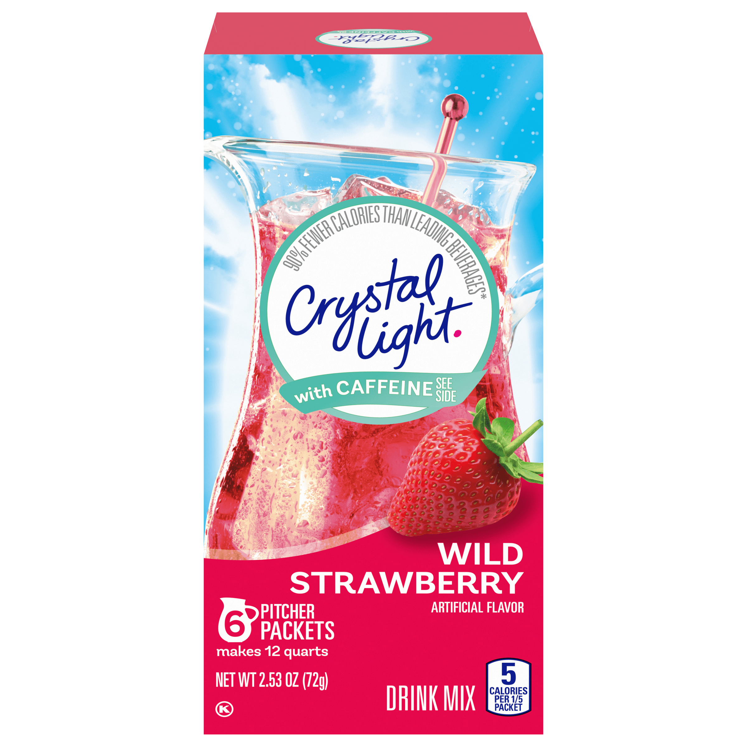 Wild Strawberry Artificially Flavored Powdered Drink Mix with Caffeine