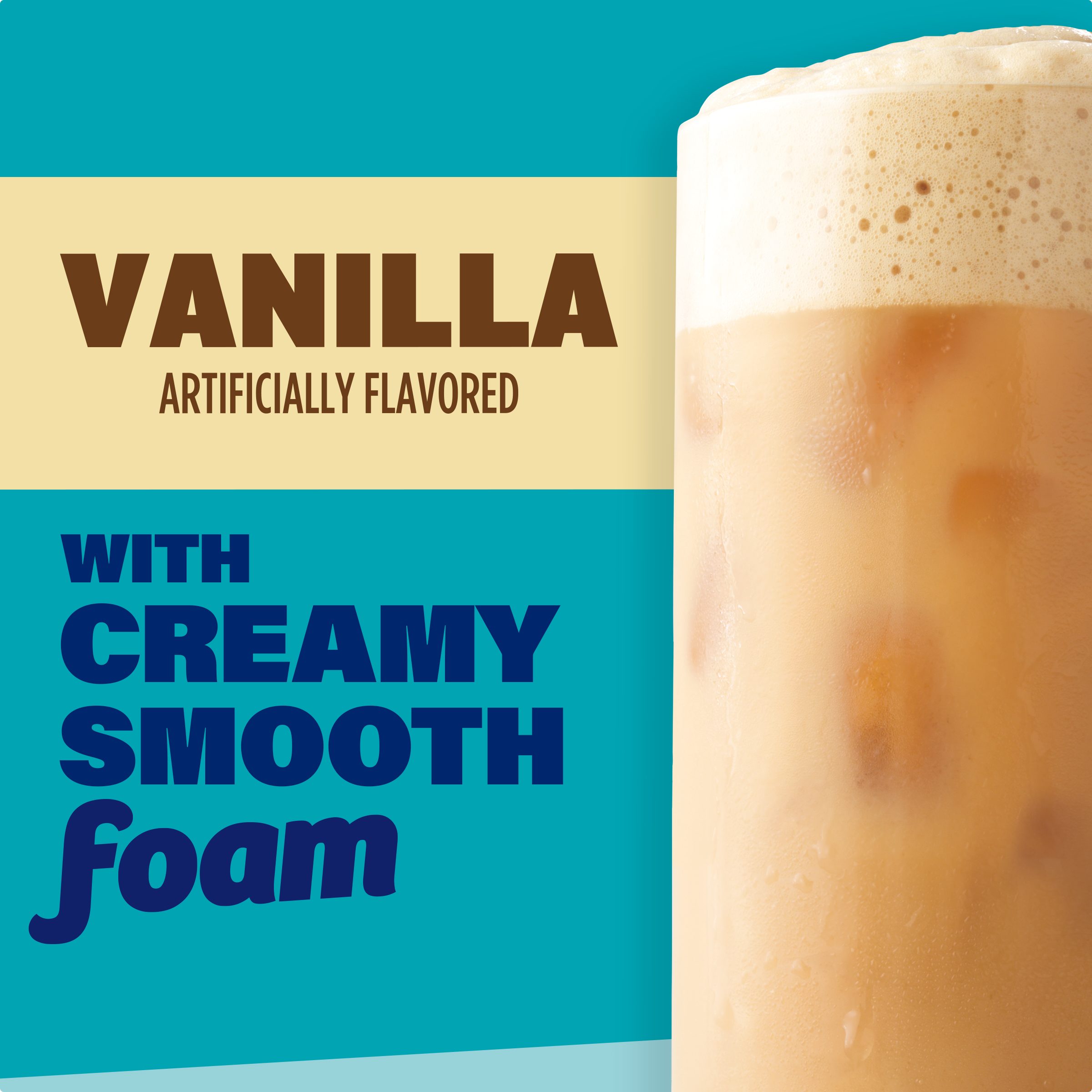 Artificially Flavored Iced Vanilla Latte with Foam All in One Drink Mix