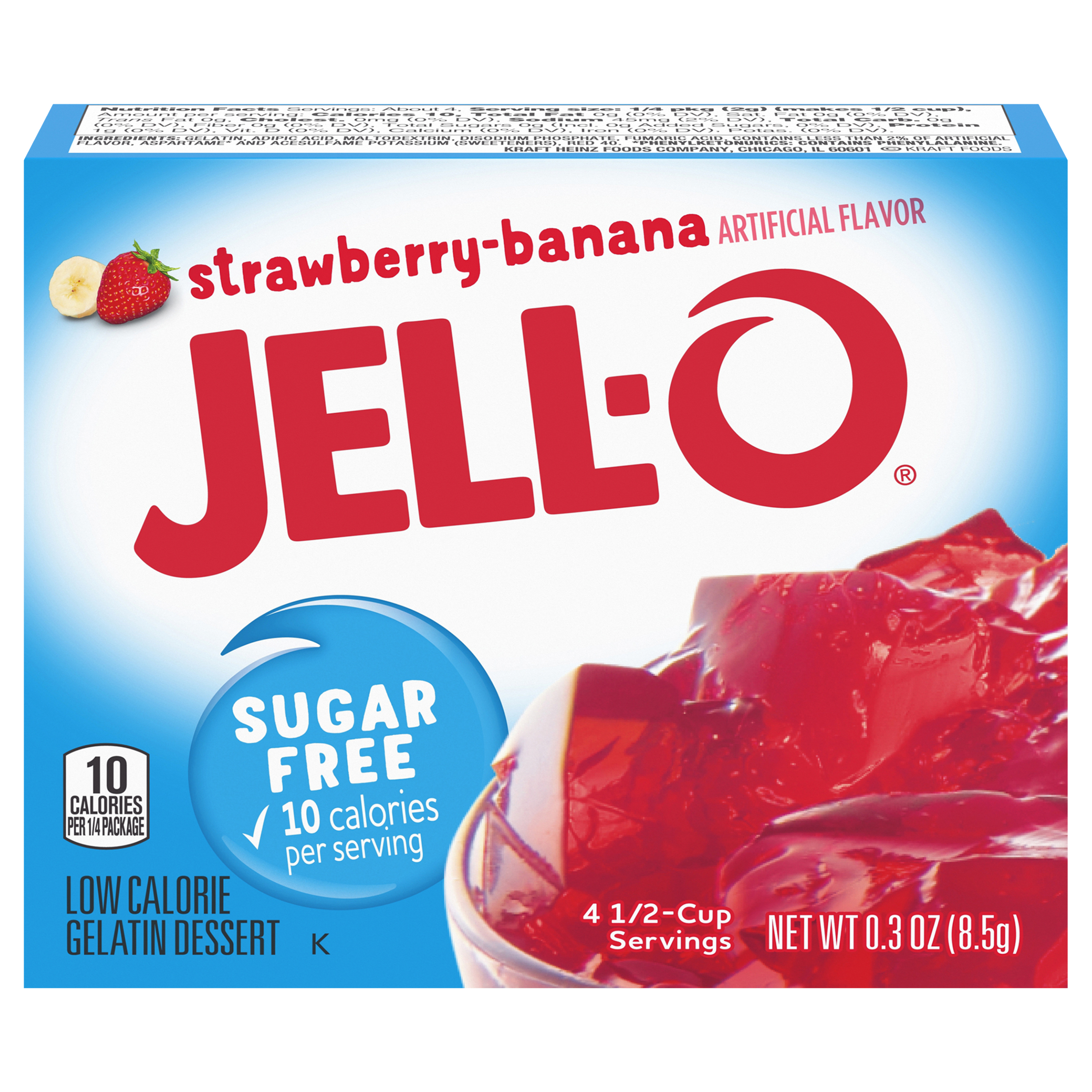 Zero Sugar Strawberry Banana Flavor Gelatin