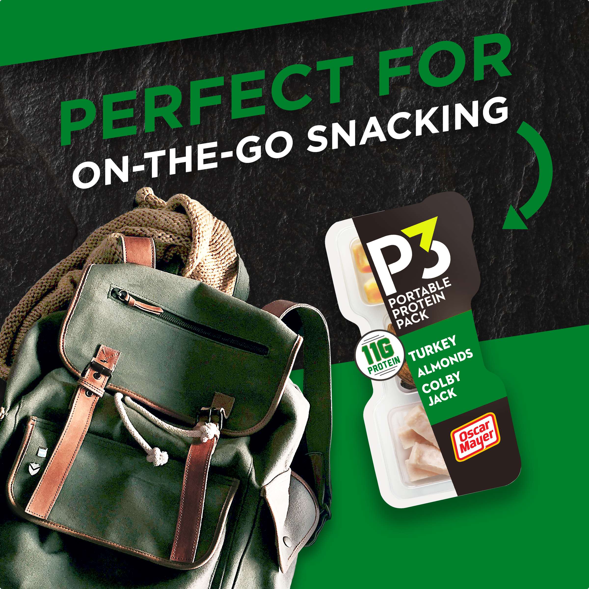 Protein Snack with Turkey, Almonds & Colby Jack Cheese