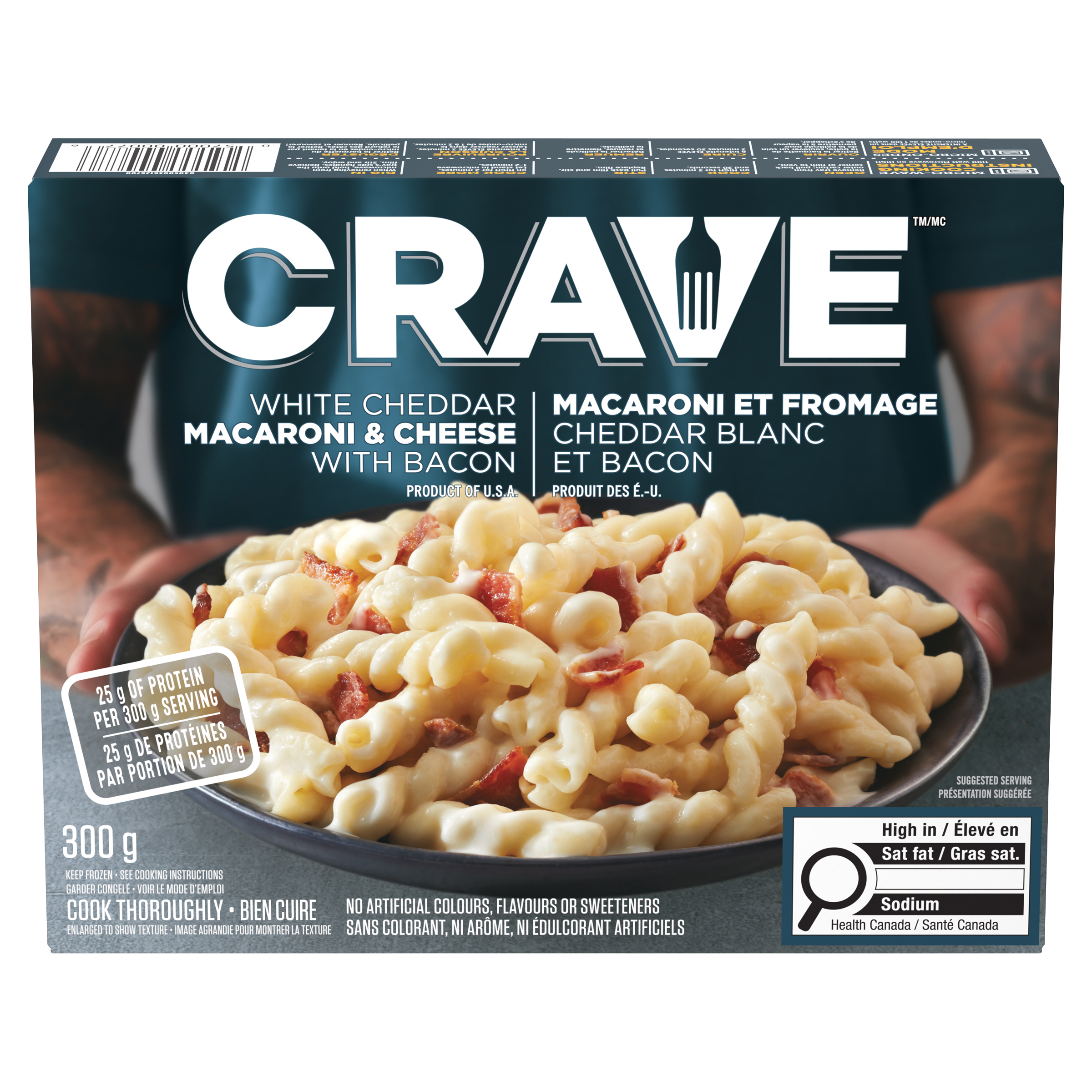 Macaroni et fromage Cheddar blanc et bacon surgelé