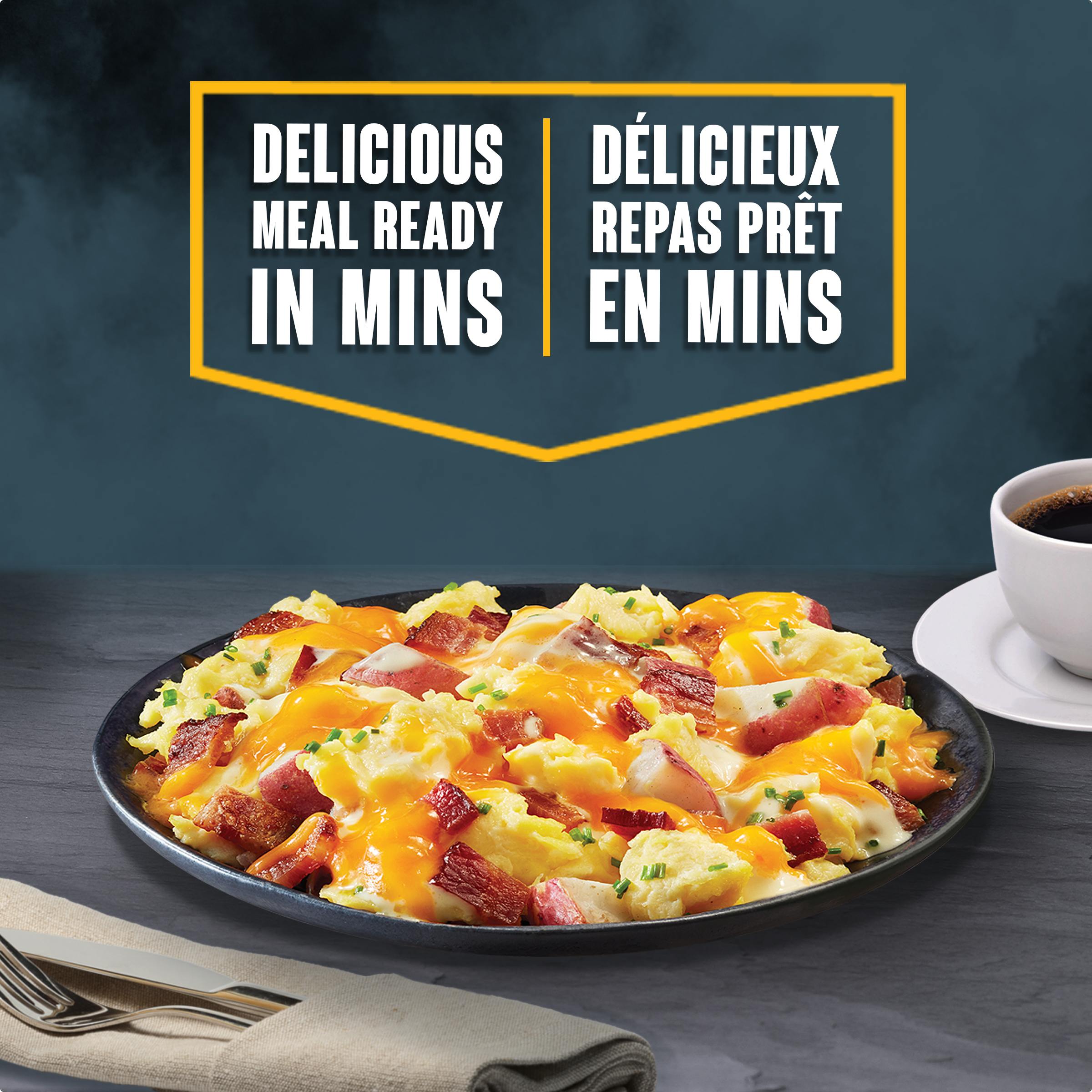 All Day Breakfast Bacon & Egg Scramble With Cheddar Cheese