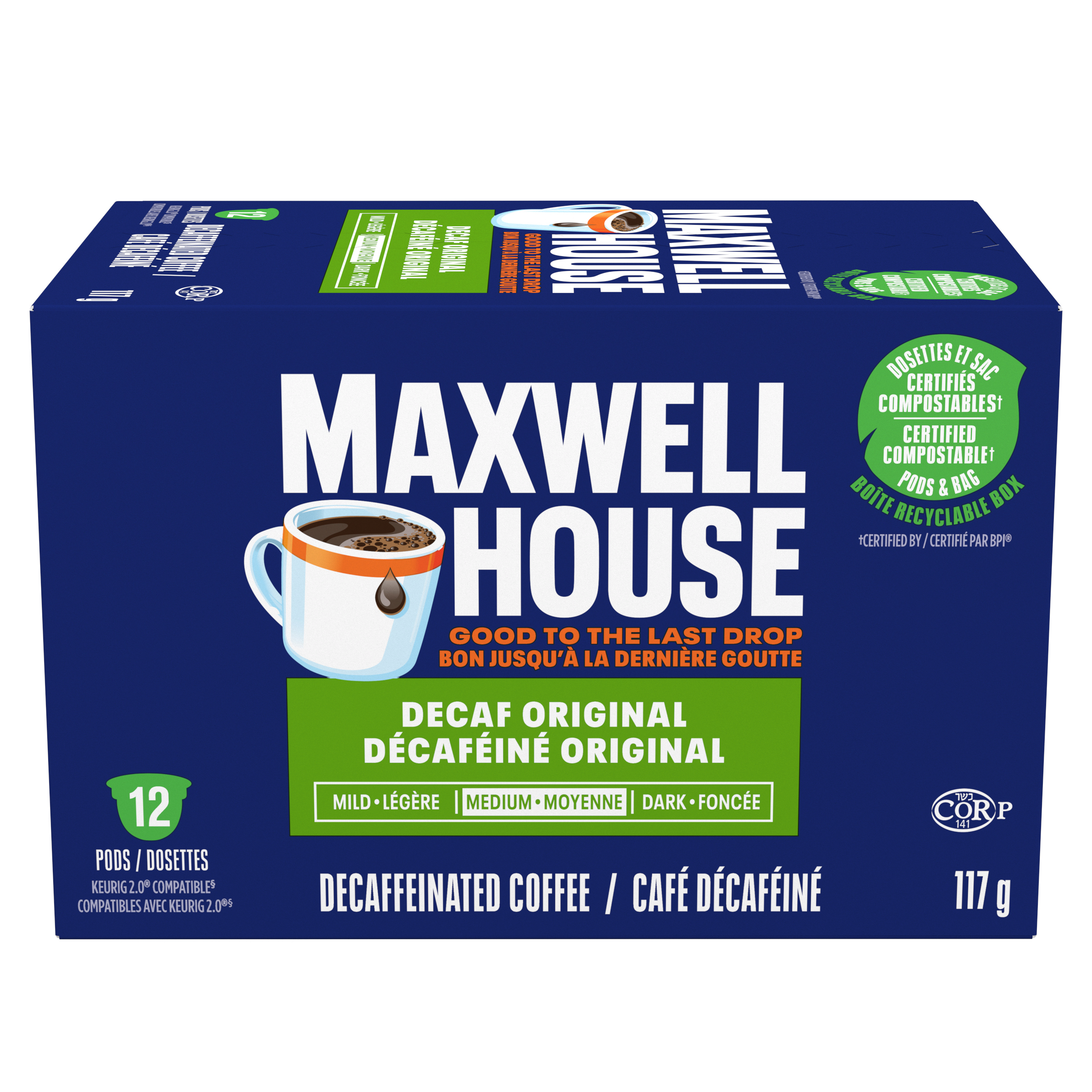 Decaffeinated Coffee Certified Compostable K-Cup Coffee Pods