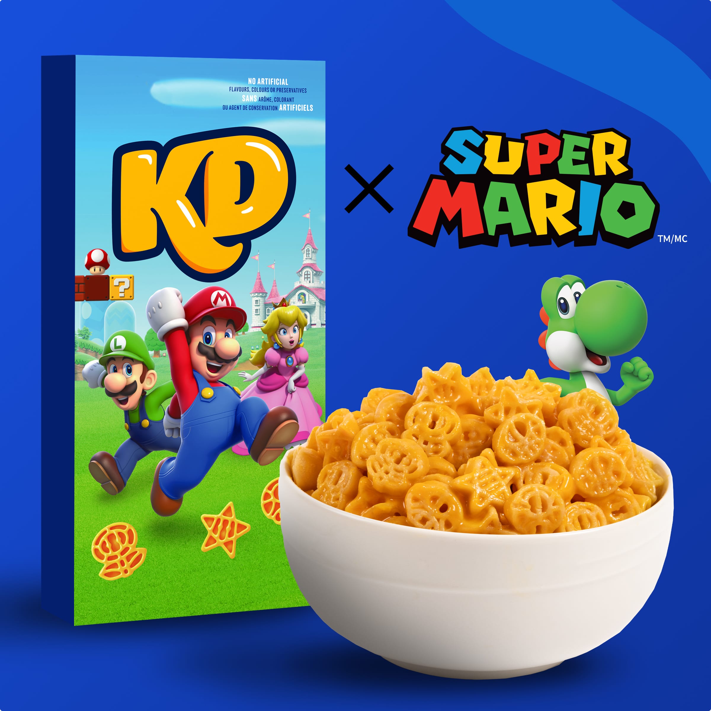 macaroni au fromage Super Mario formes de pâtes Power-Up