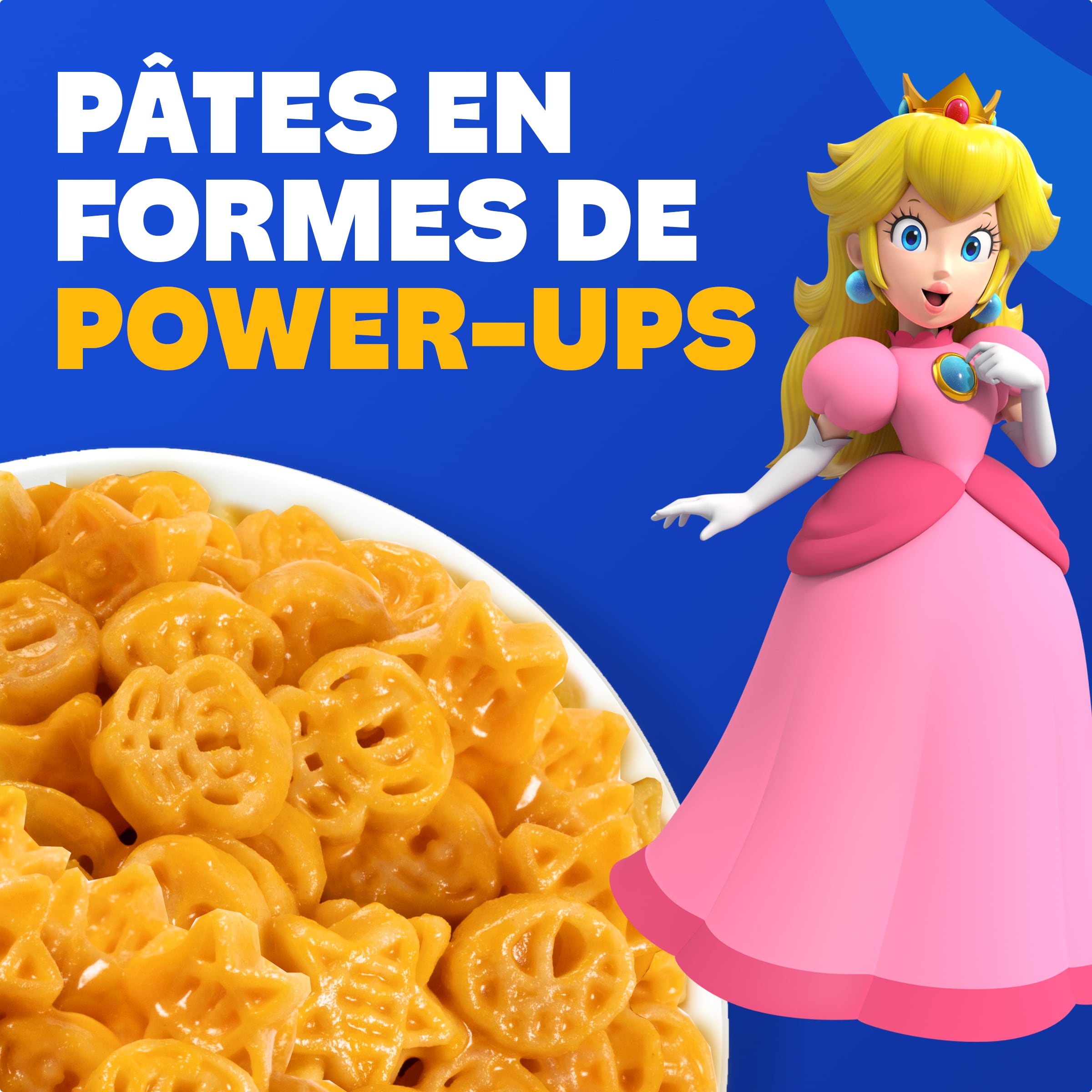 macaroni au fromage Super Mario formes de pâtes Power-Up