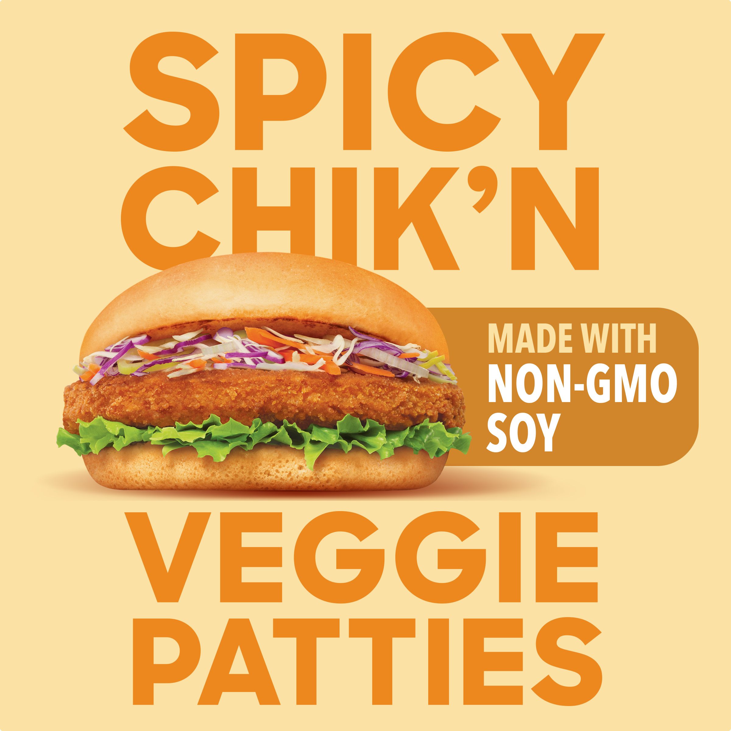 Spicy Vegan Chik'n Veggie Patties with Non-GMO Soy