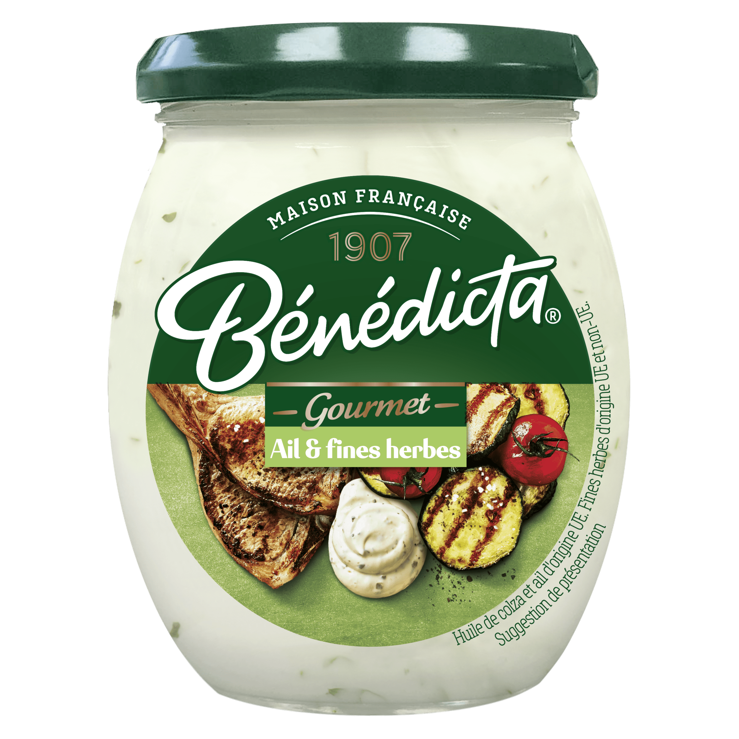 Bénédicta Sauce Gourmet Ail & Fines Herbes Bocal 260g