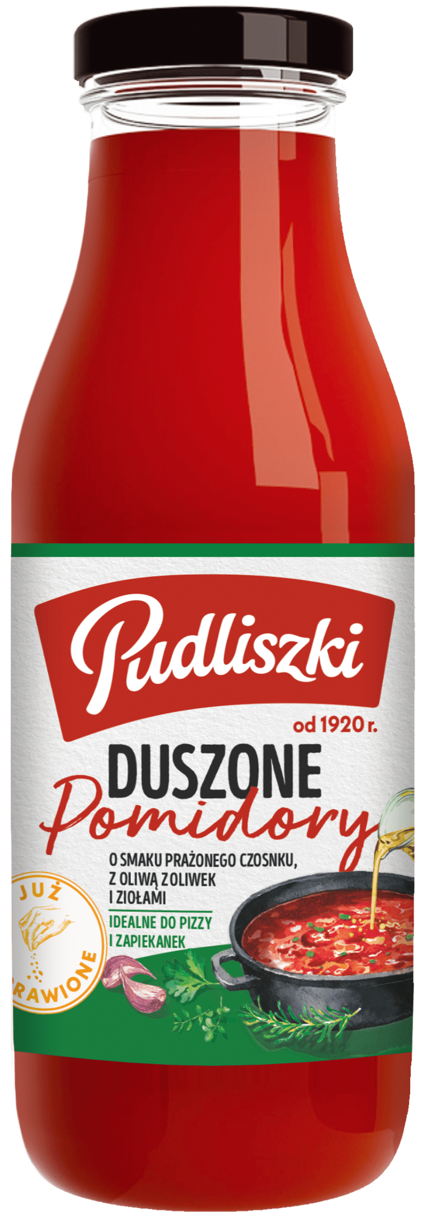 Duszone Pomidory  Zioła i Smak Prażonego Czosnku 495 g