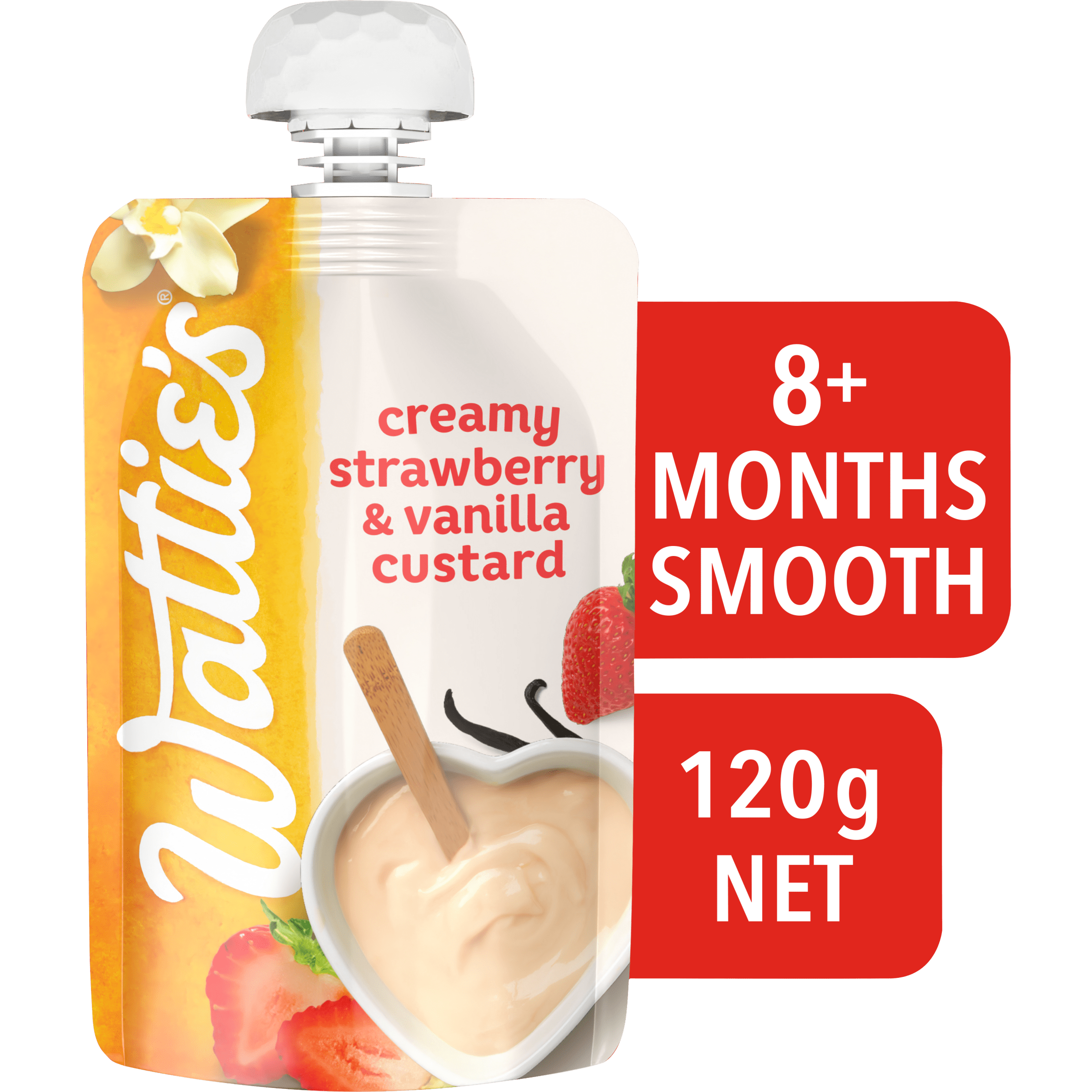 Wattie's® Creamy Strawberry & Vanilla Custard 8+ months 120 g