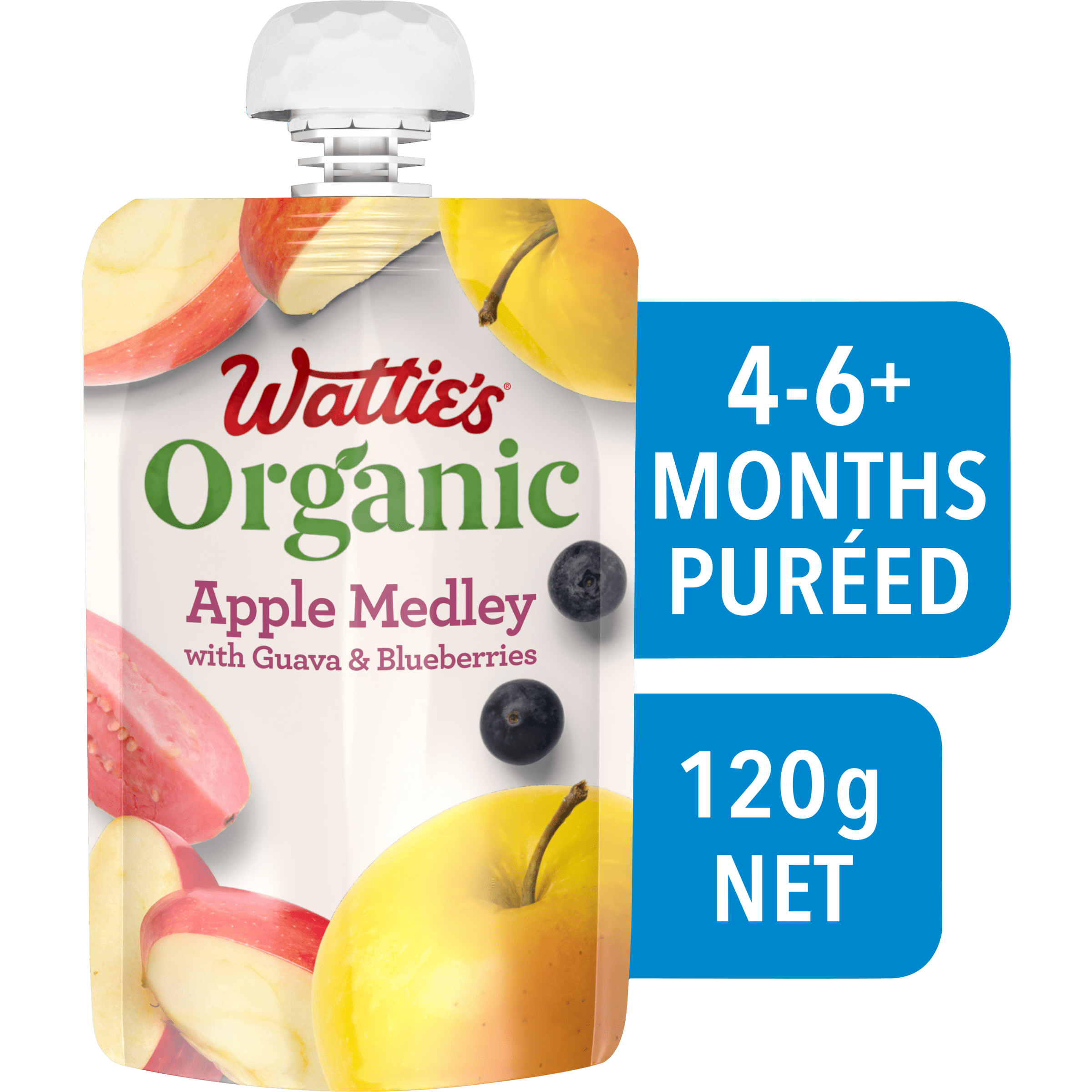 Wattie's® Organic Apple Medley with Guava & Blueberries 4-6+ months 120 g