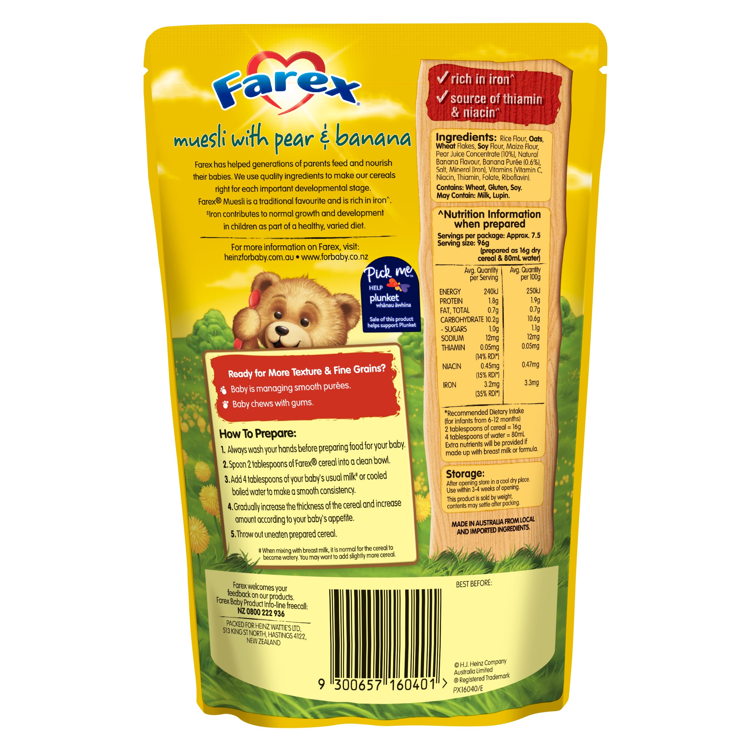 Farex® Muesli with Pear & Banana 125g 6+ months