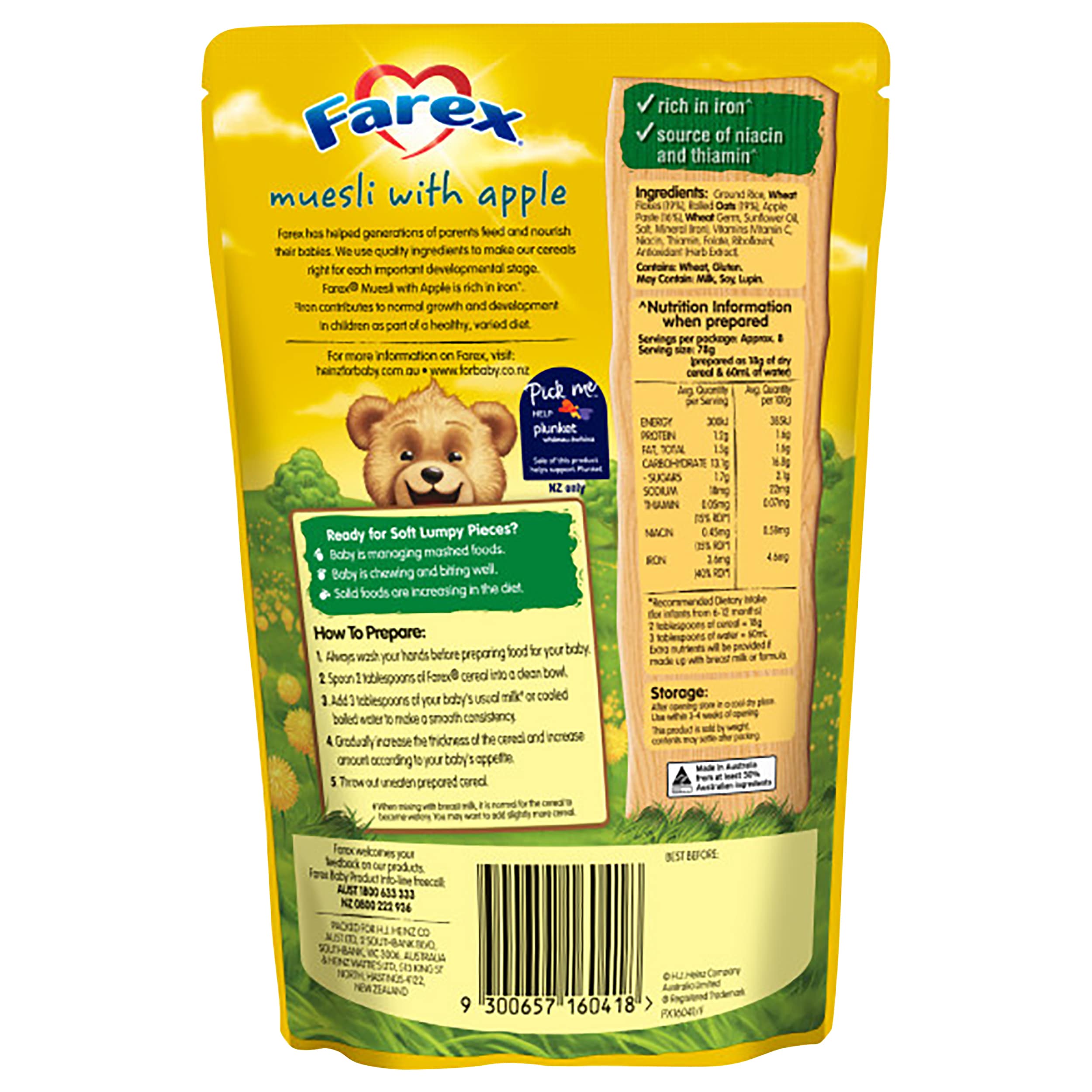 Farex® Muesli with Apple 150g 9+ months