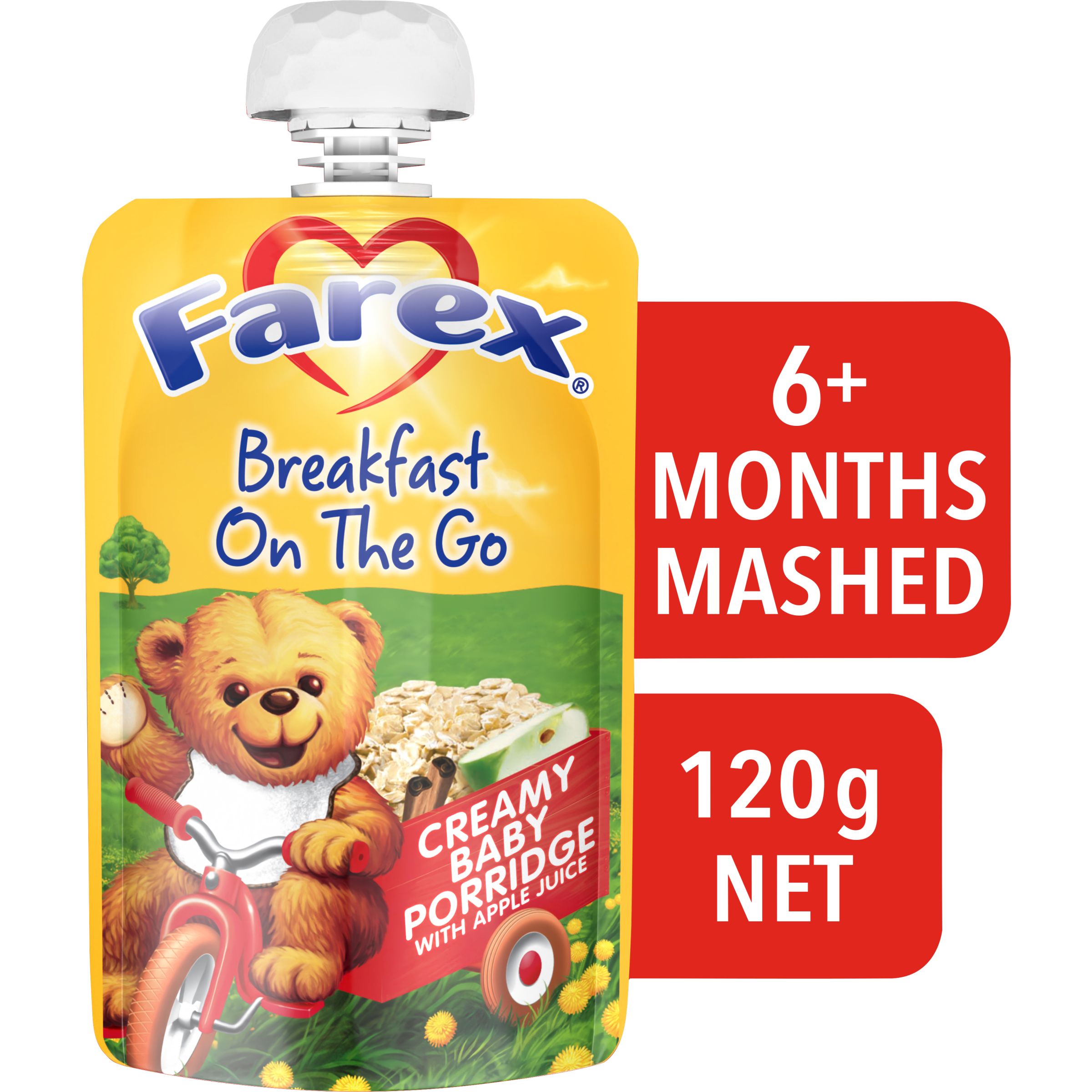 Farex® Breakfast On The Go Creamy Baby Porridge with Apple Juice 6+ months 120g NET