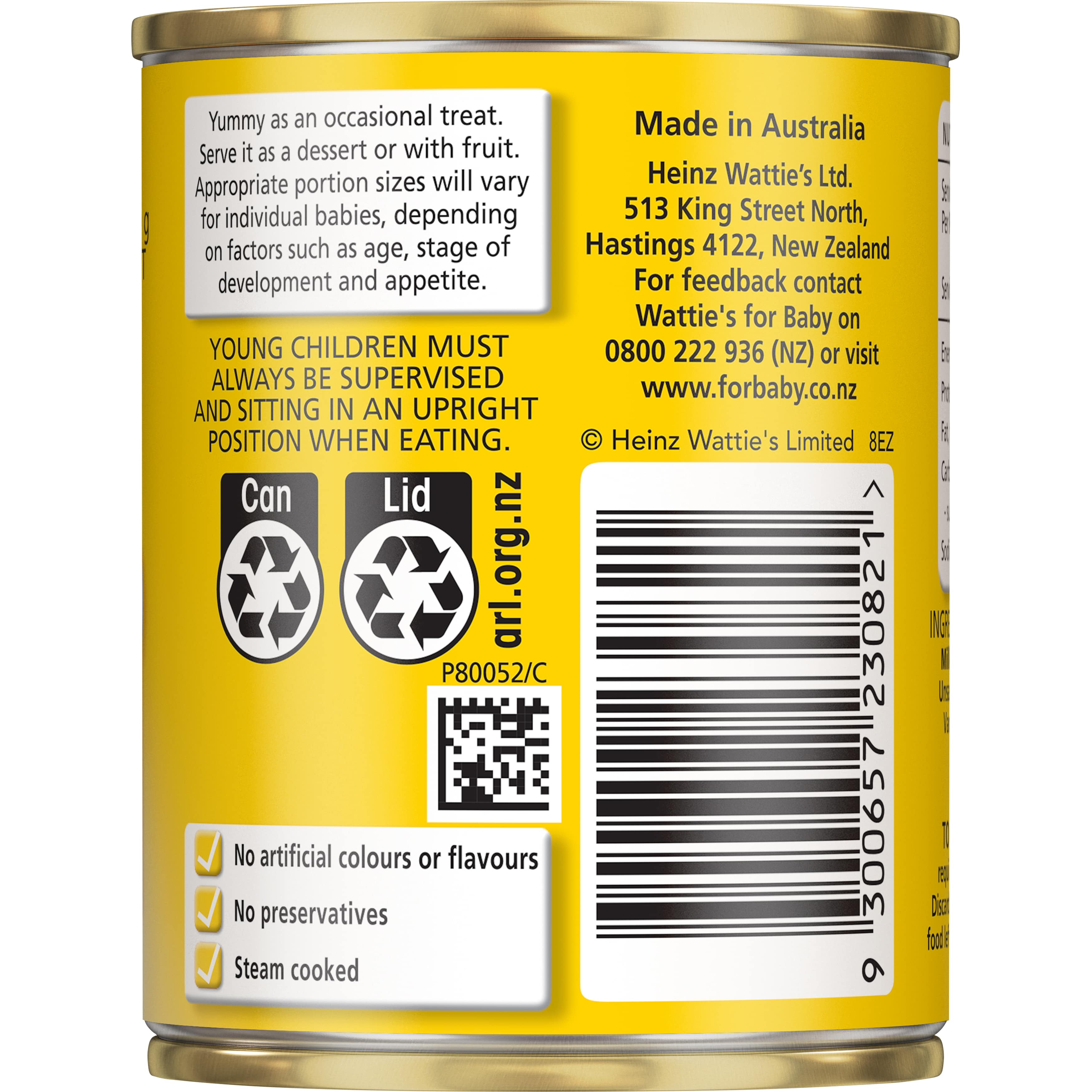 Wattie's for Baby® Vanilla Custard 120 g 6+ months