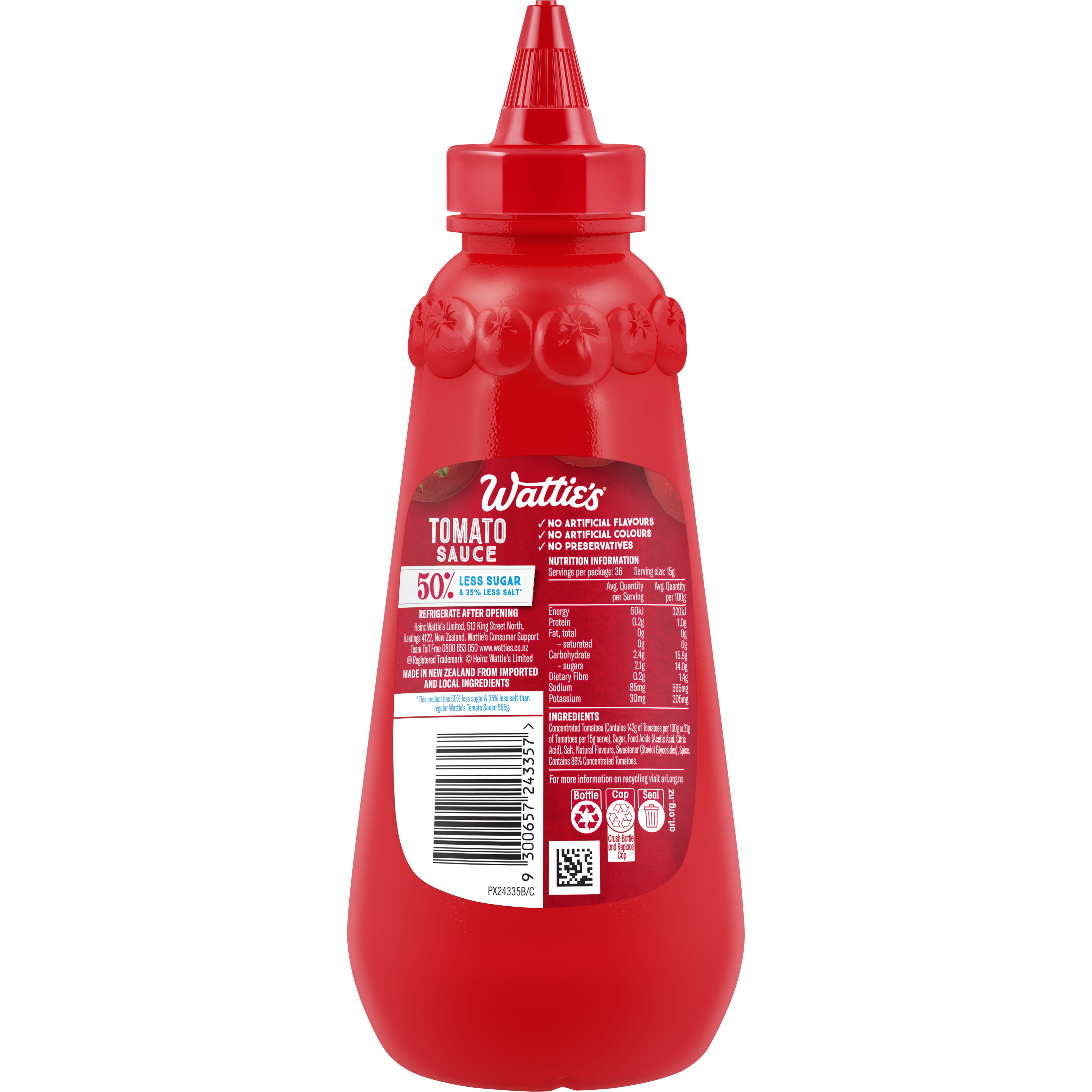 Wattie's® Tomato Sauce 50% Less Sugar* 540g