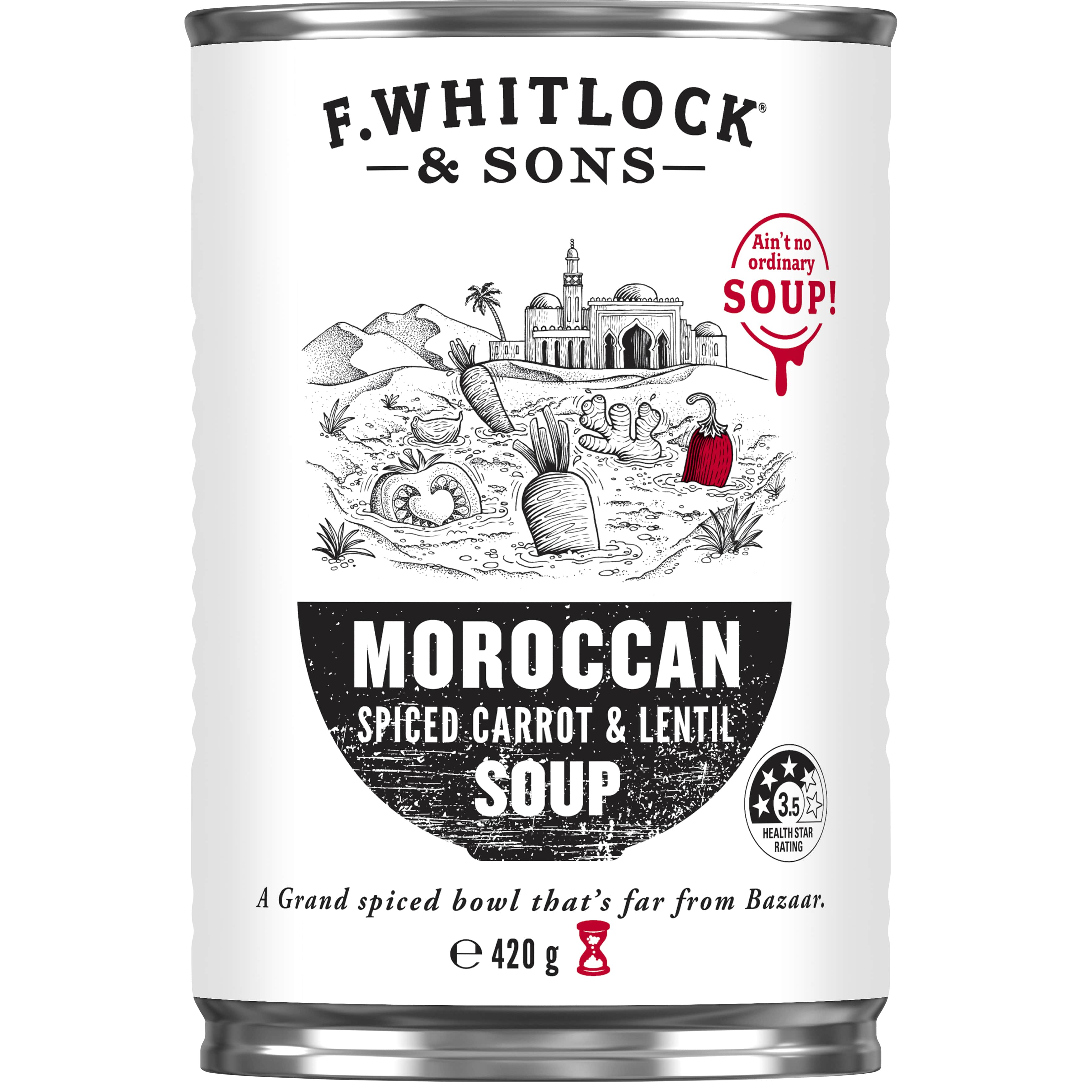 F. Whitlock & Sons® Moroccan Spiced Carrot & Lentil Soup 420g