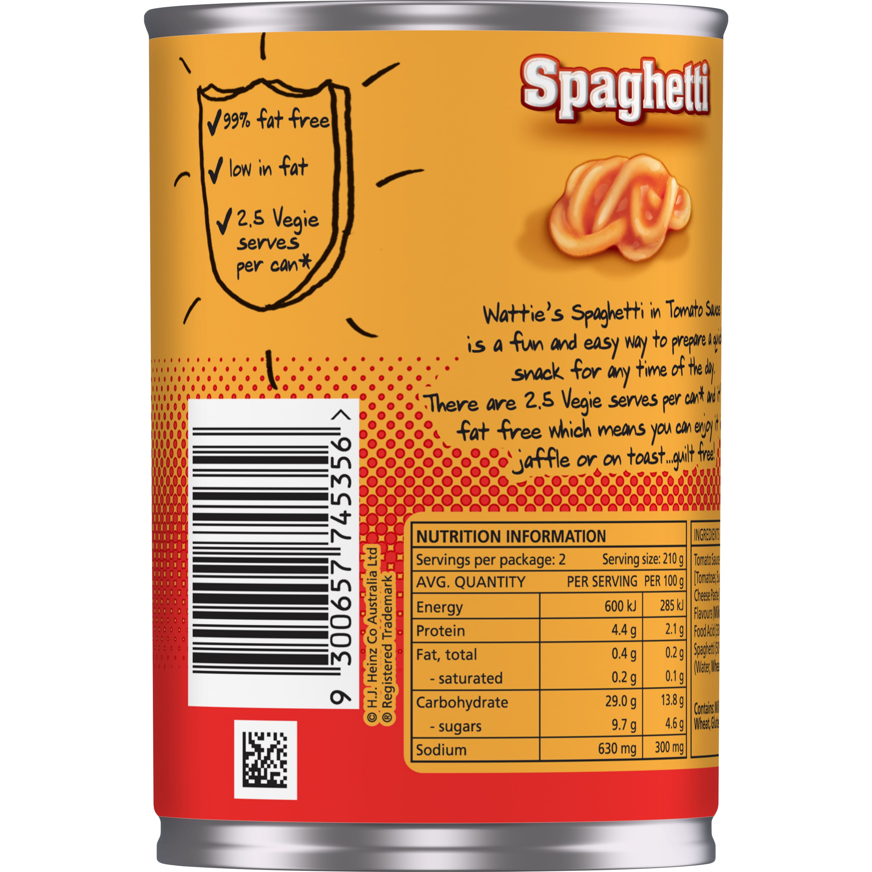Wattie's® Spaghetti in  Tomato Sauce 420g