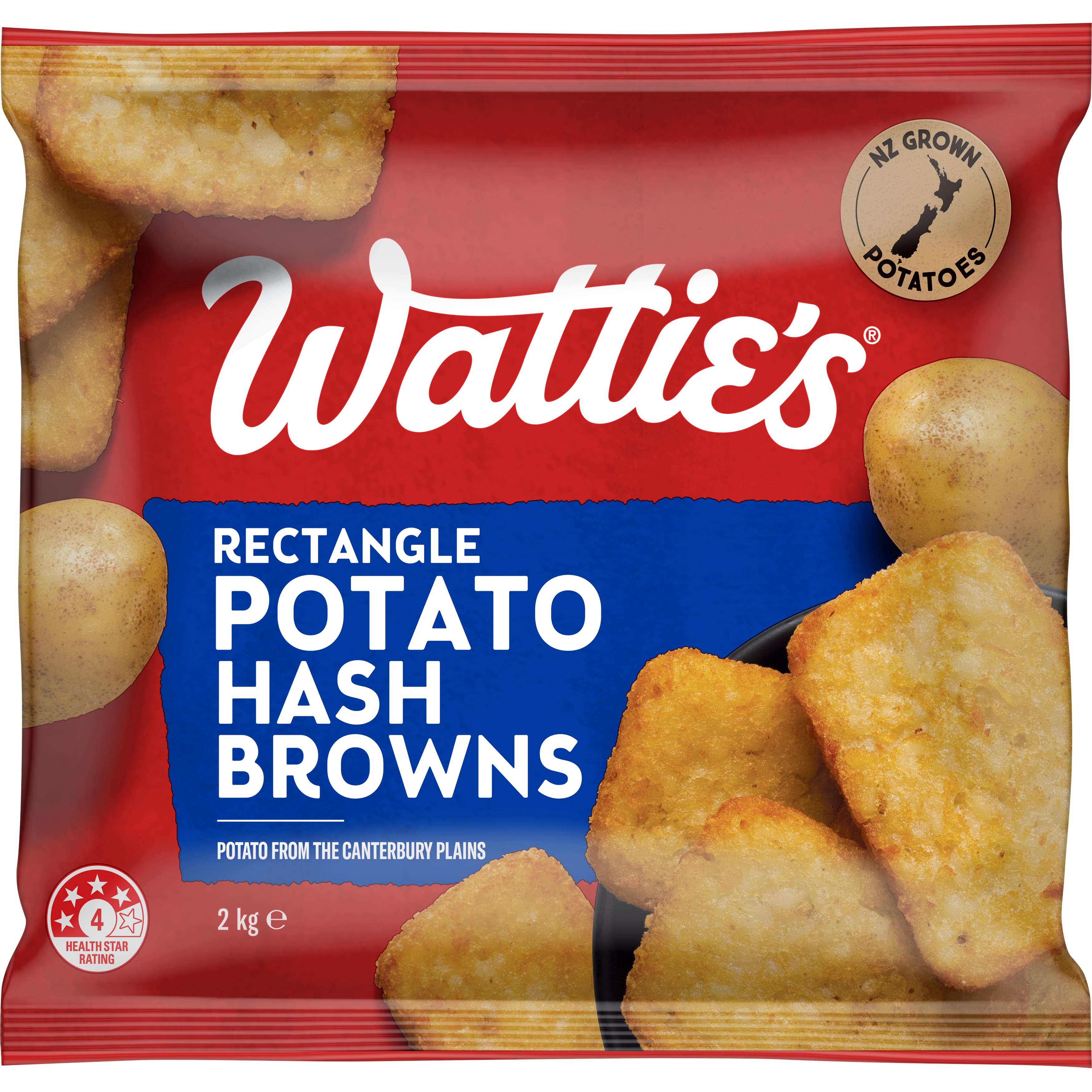 Wattie's® Rectangle Potato Hash Browns 2 kg