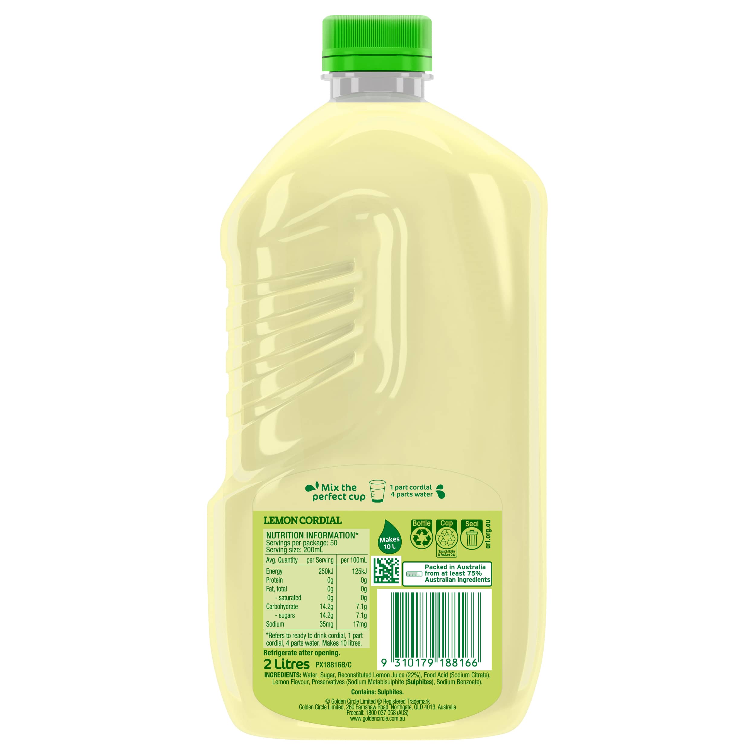 Golden Circle® Lemon Cordial 2L