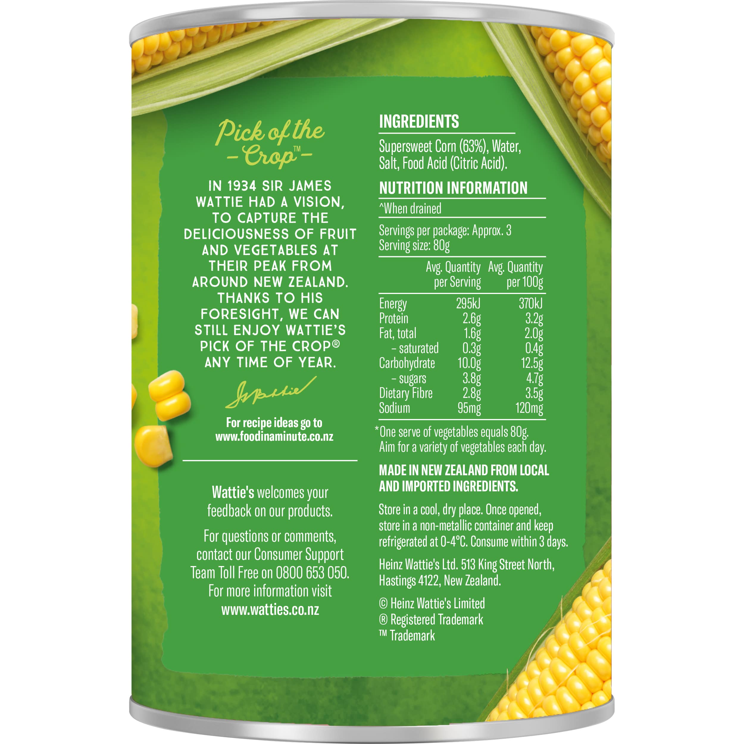 Wattie's® Corn Whole Kernel 410g