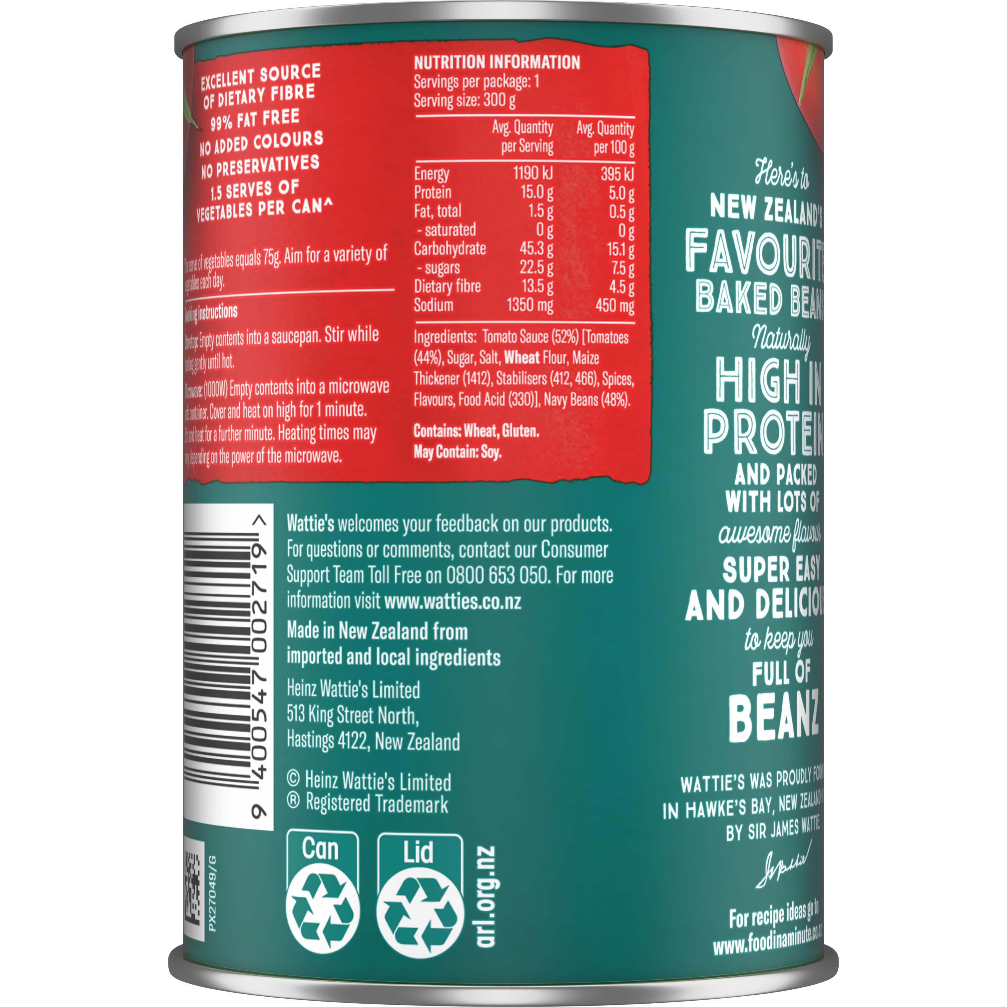 Wattie's® Beanz™ Baked Beans in Tomato Sauce 300g