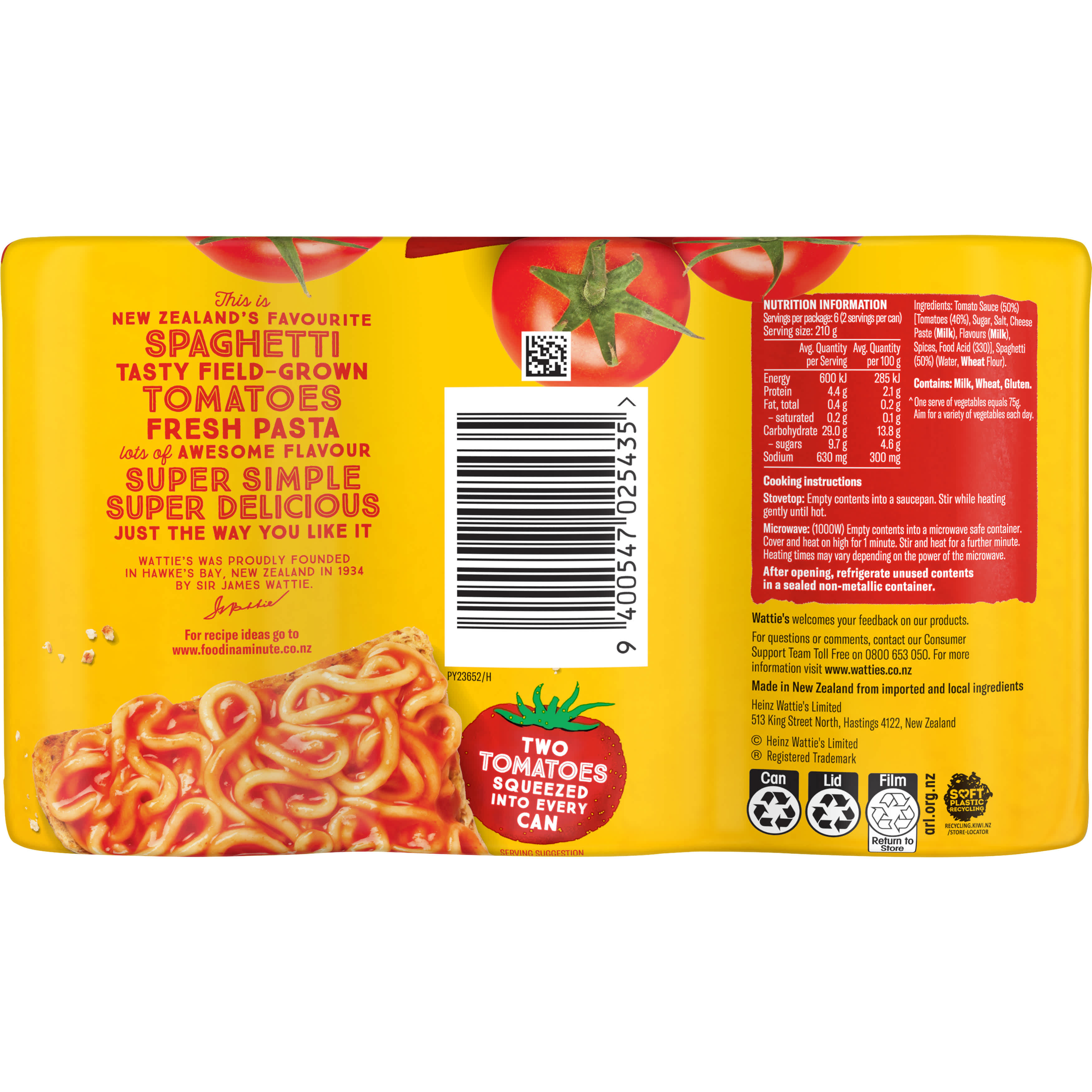 Wattie's® Spaghetti in Rich Tomato Sauce 420g