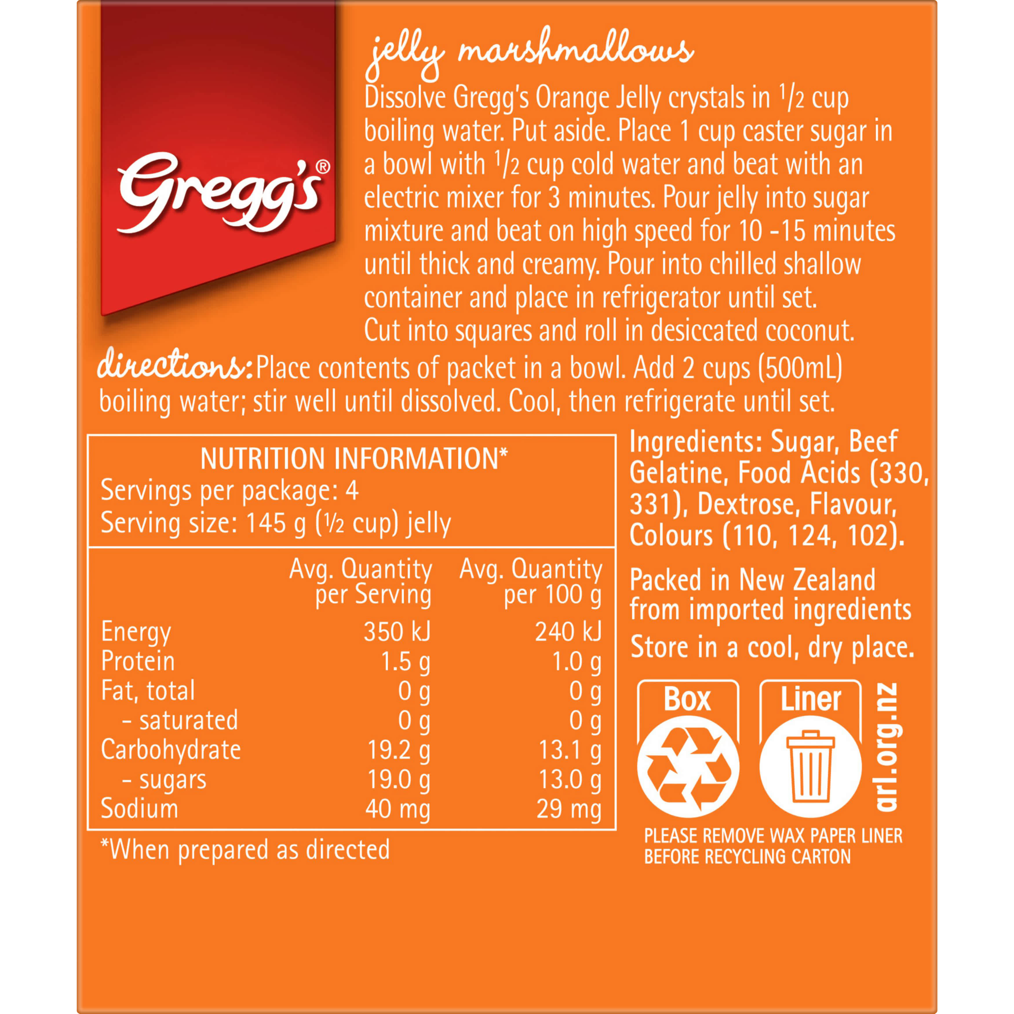 Gregg's® Orange Flavoured Jelly Crystals 85 g