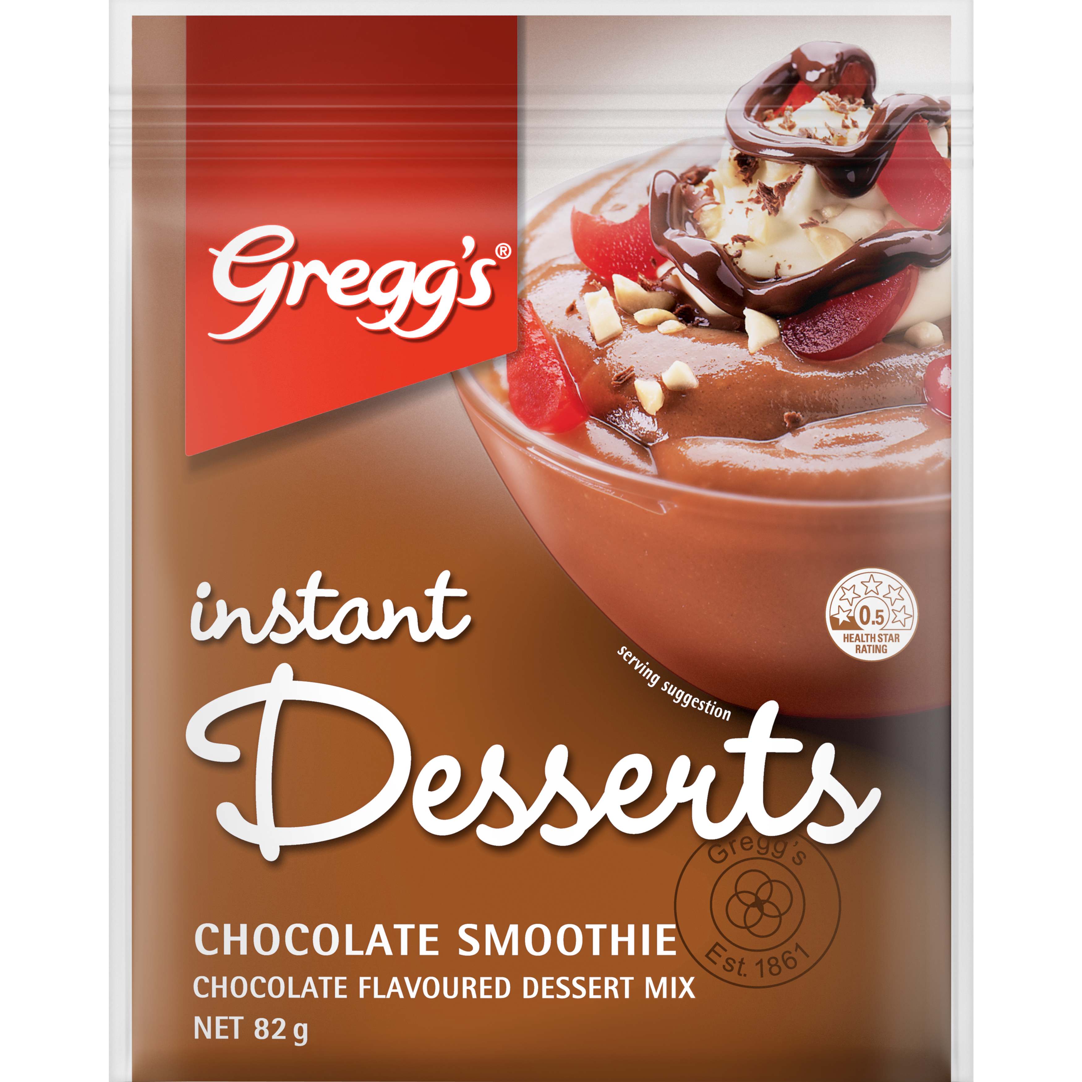 Gregg's® Instant Desserts Chocolate Smoothie Chocolate Flavoured Dessert Mix 82 g