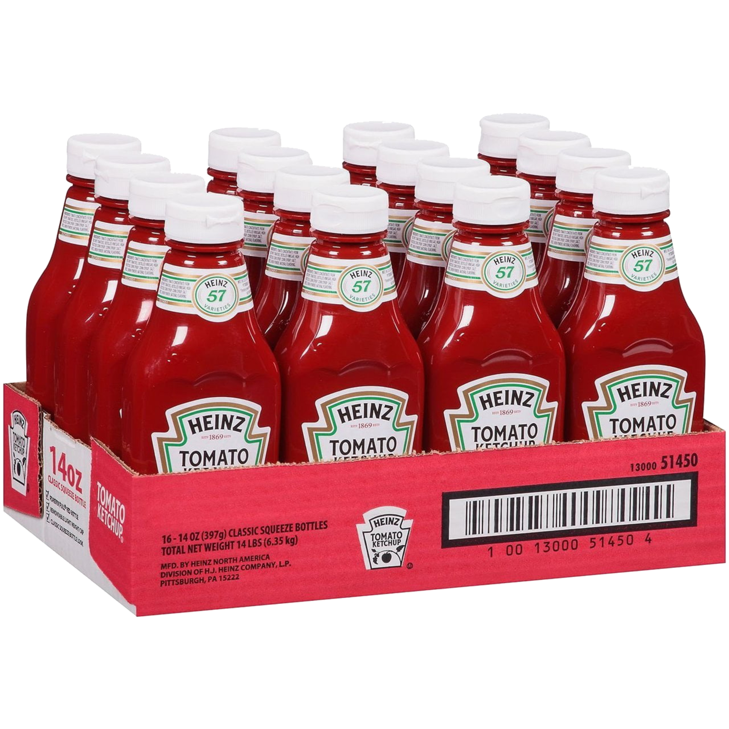 397G HEINZ KETCHUP REGULAR PET 16CT