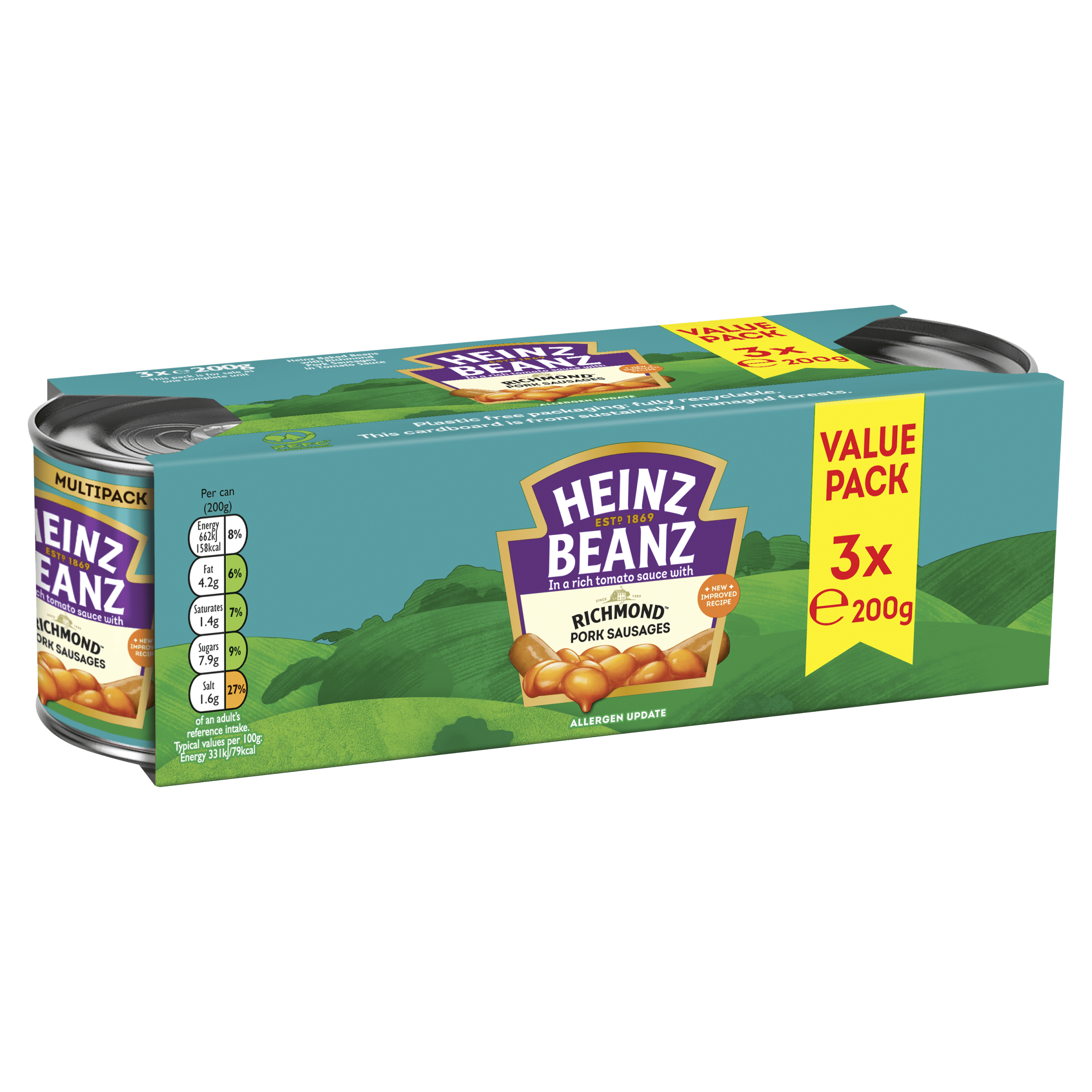 Beanz with Pork Sausages 3 Pack