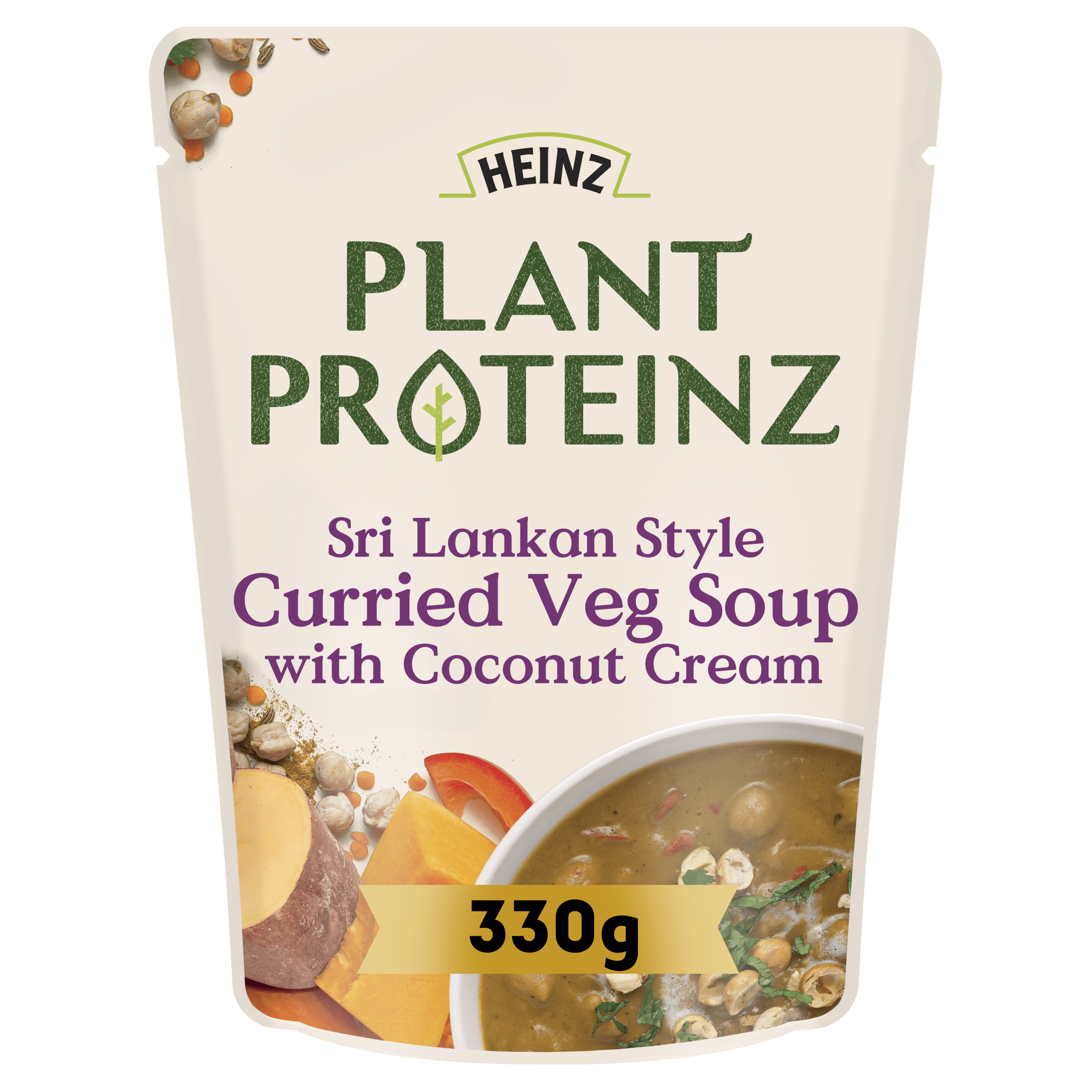 Heinz® Plant Proteinz™ Sri Lankan Style Curried Veg Soup with Coconut Cream 330g