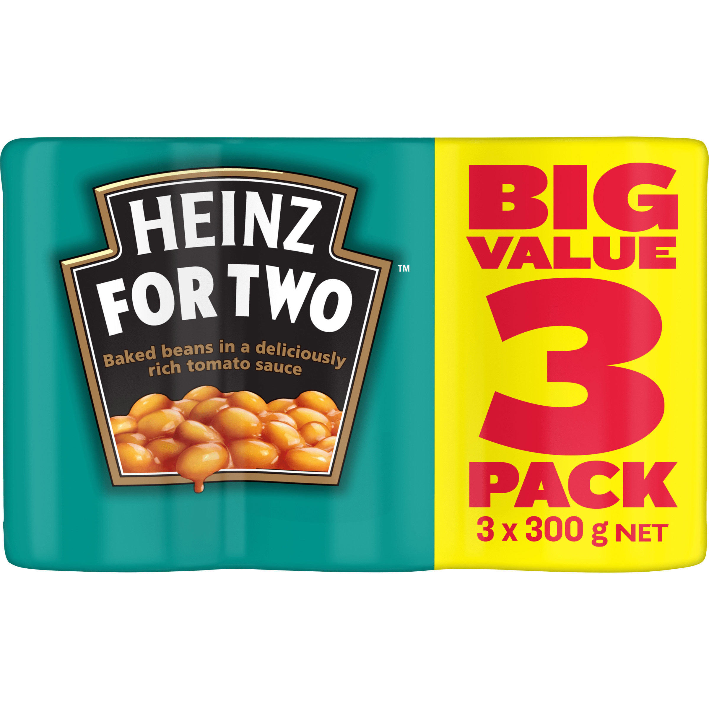 Heinz® For Two Baked Beans in Tomato Sauce Value Pack 3x300g