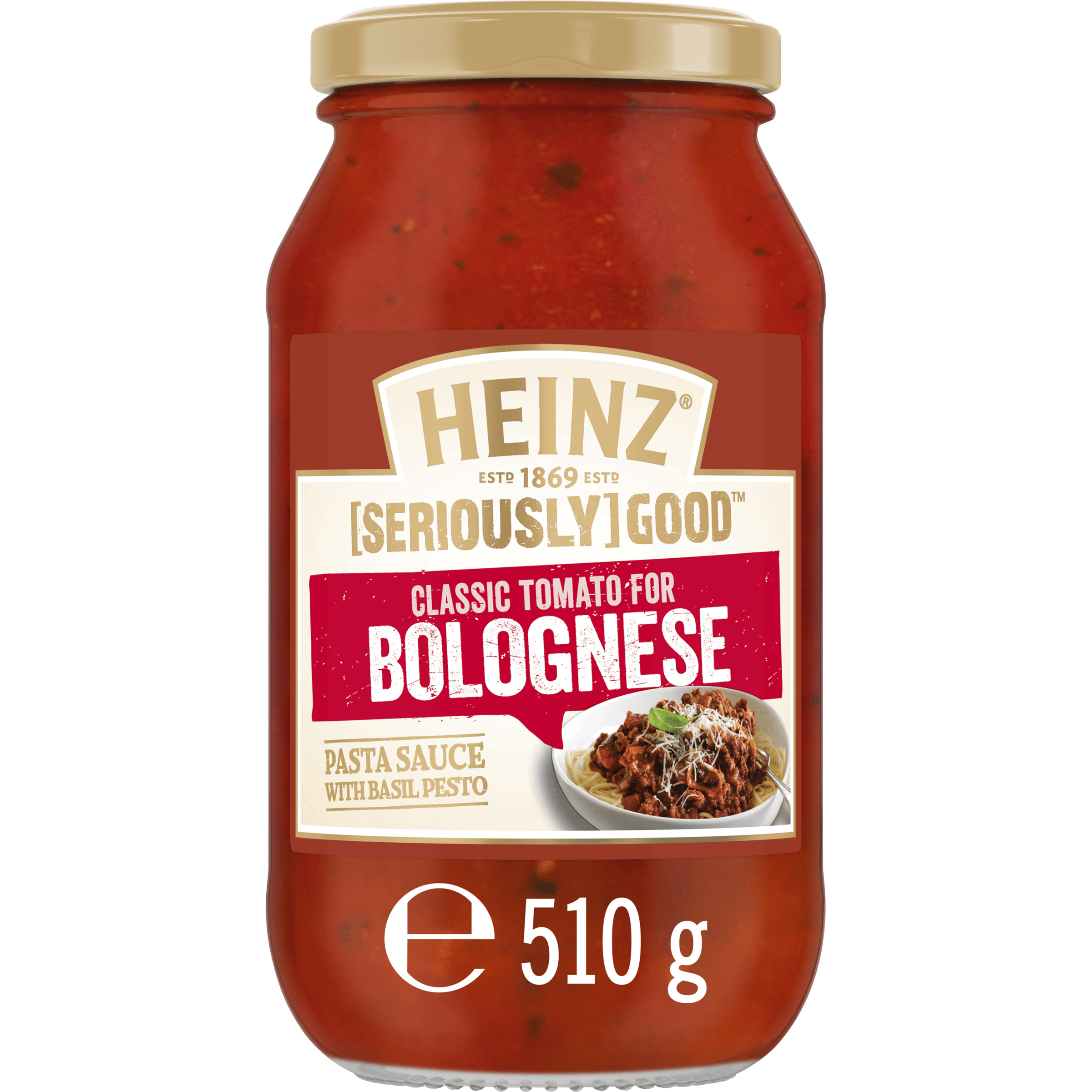 Heinz® [SERIOUSLY] GOOD® Classic Tomato for Bolognese Pasta Sauce with Basil Pesto 510g