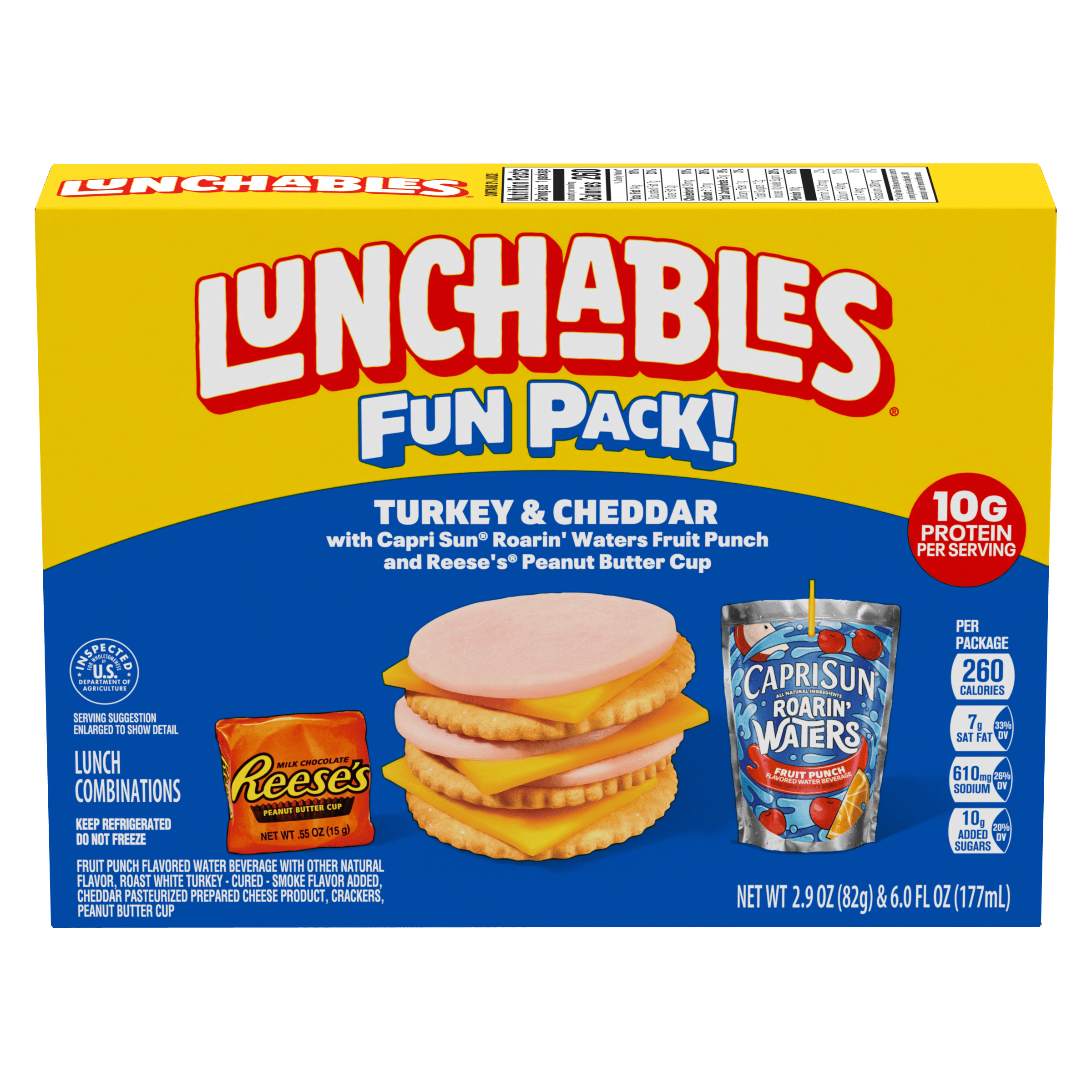 Turkey & Cheddar with Capri Sun Roarin' Waters Fruit Punch and Reese's Peanut Butter Cup Fun Pack