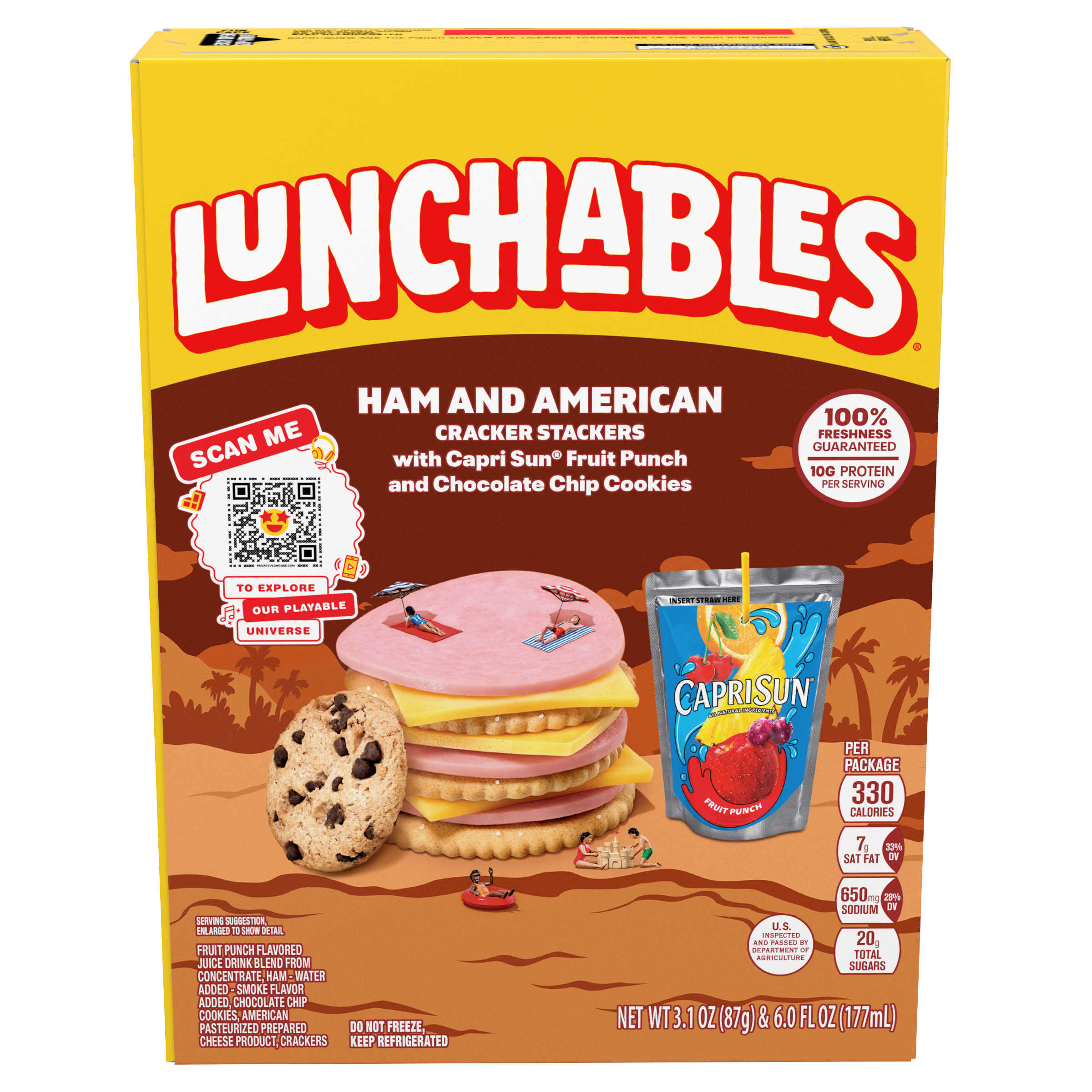Ham and American Cheese Cracker Stackers Snack Kit