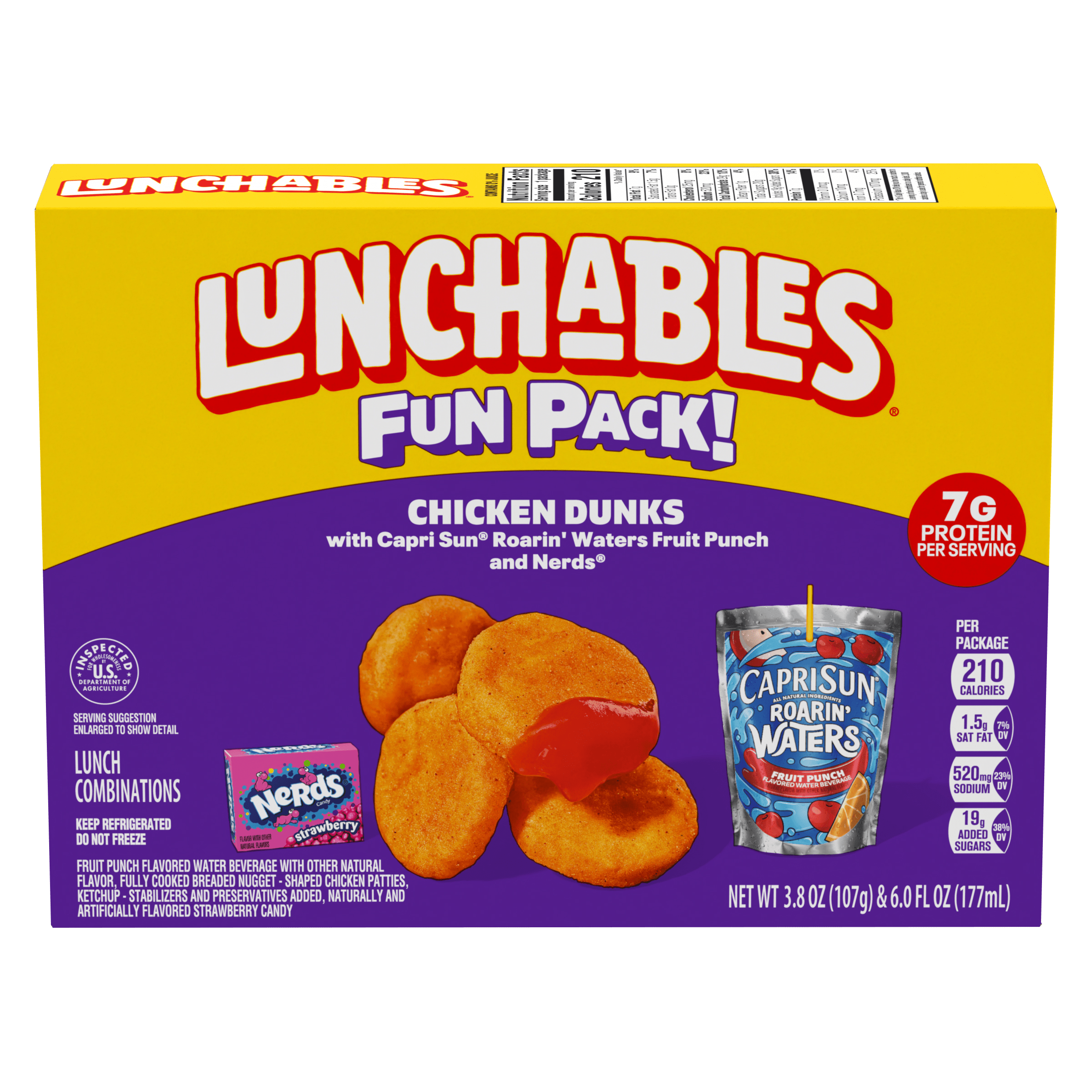 Chicken Dunks with Capri Sun Roarin' Waters Fruit Punch and Nerds Fun Pack