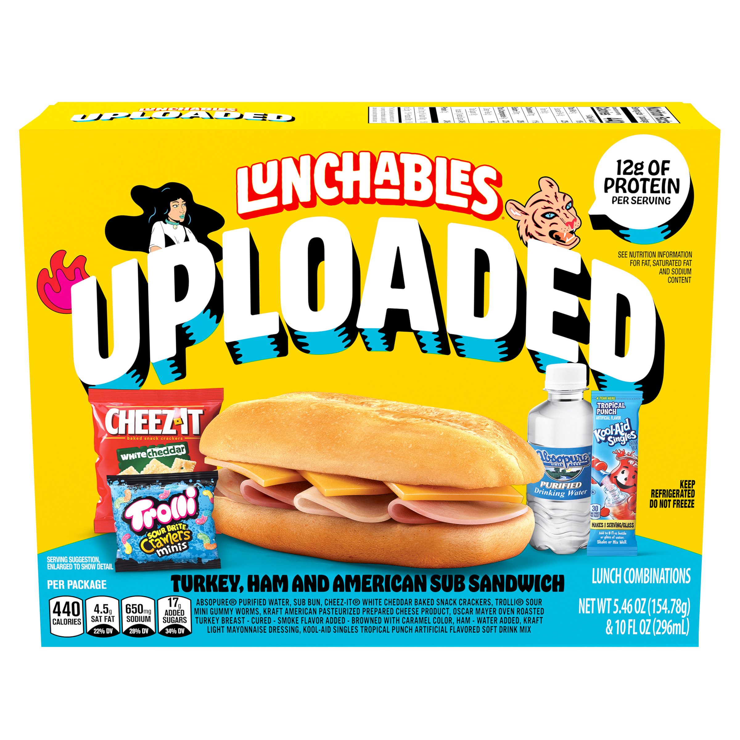 Uploaded Turkey, Ham and American Sub Sandwich Snack Kit