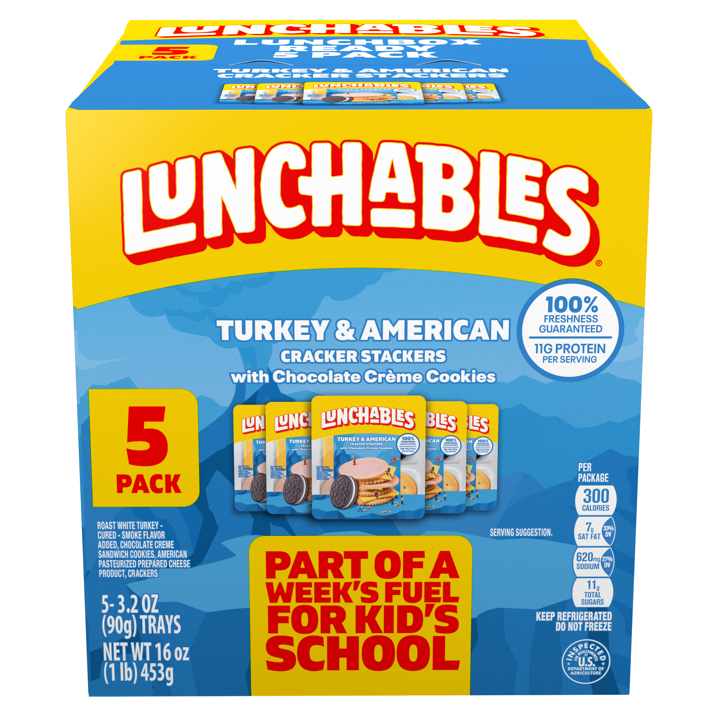 Turkey and American Cheese Stackers with Chocolate Creme Sandwich Cookies