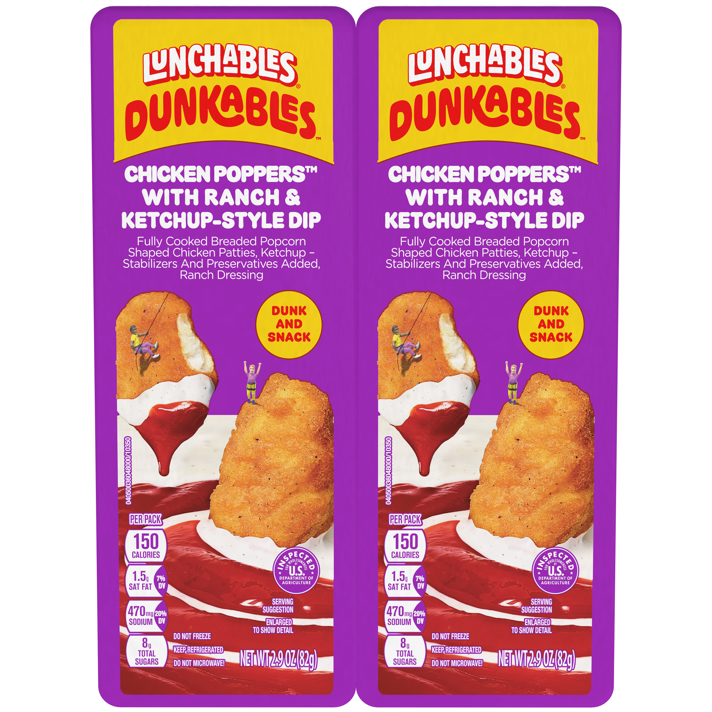 Dunkables Chicken Poppers with Ranch & Ketchup-Style Dip Snack Kit