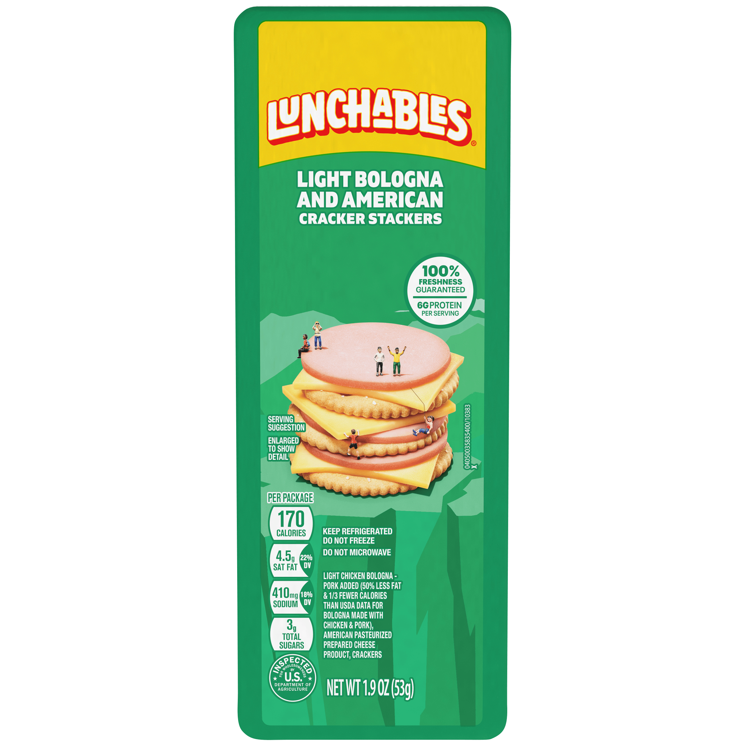 Light Bologna and American Cracker Stackers Snack Kit
