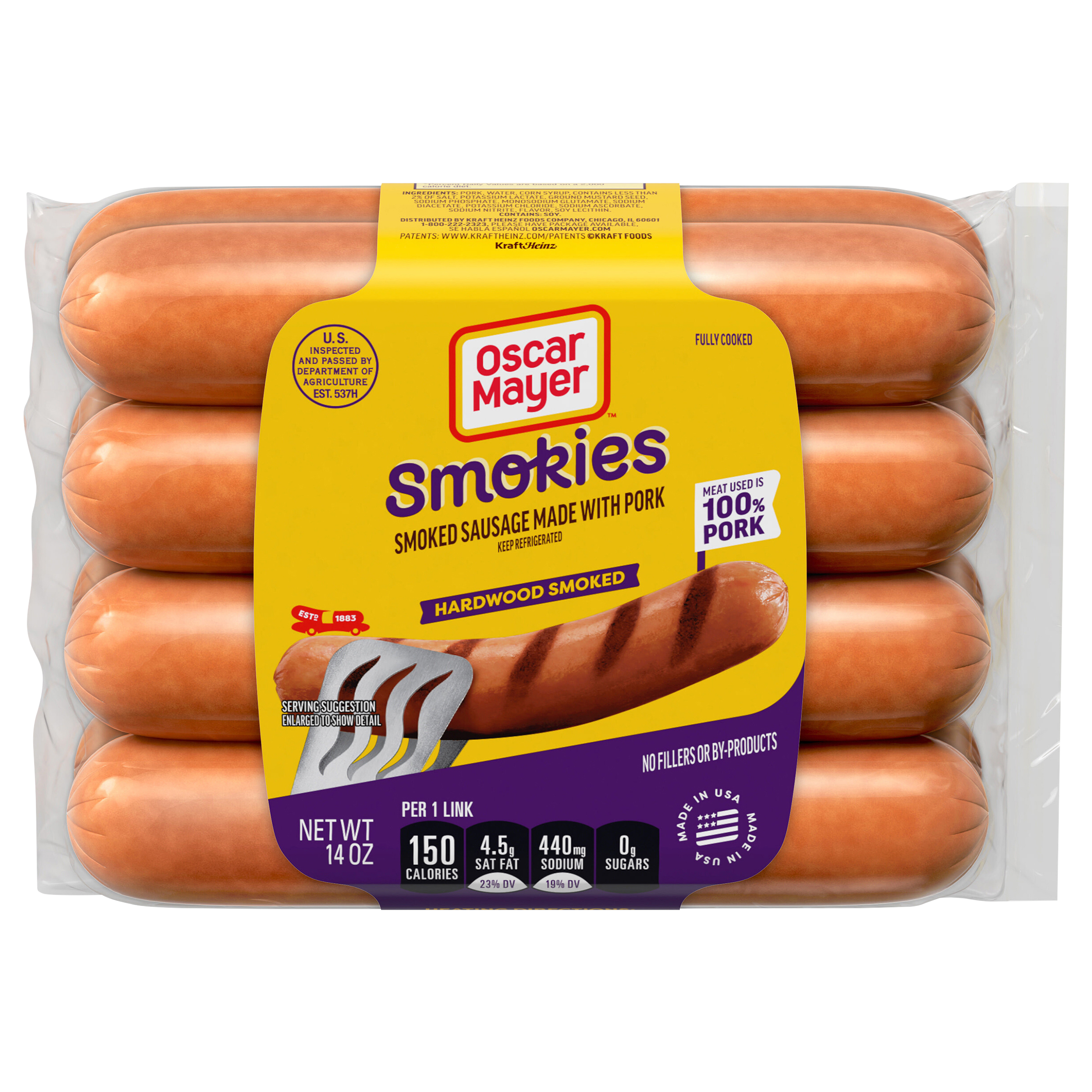 Smokies Hardwood Smoked Sausage Hot Dogs Oscar Mayer