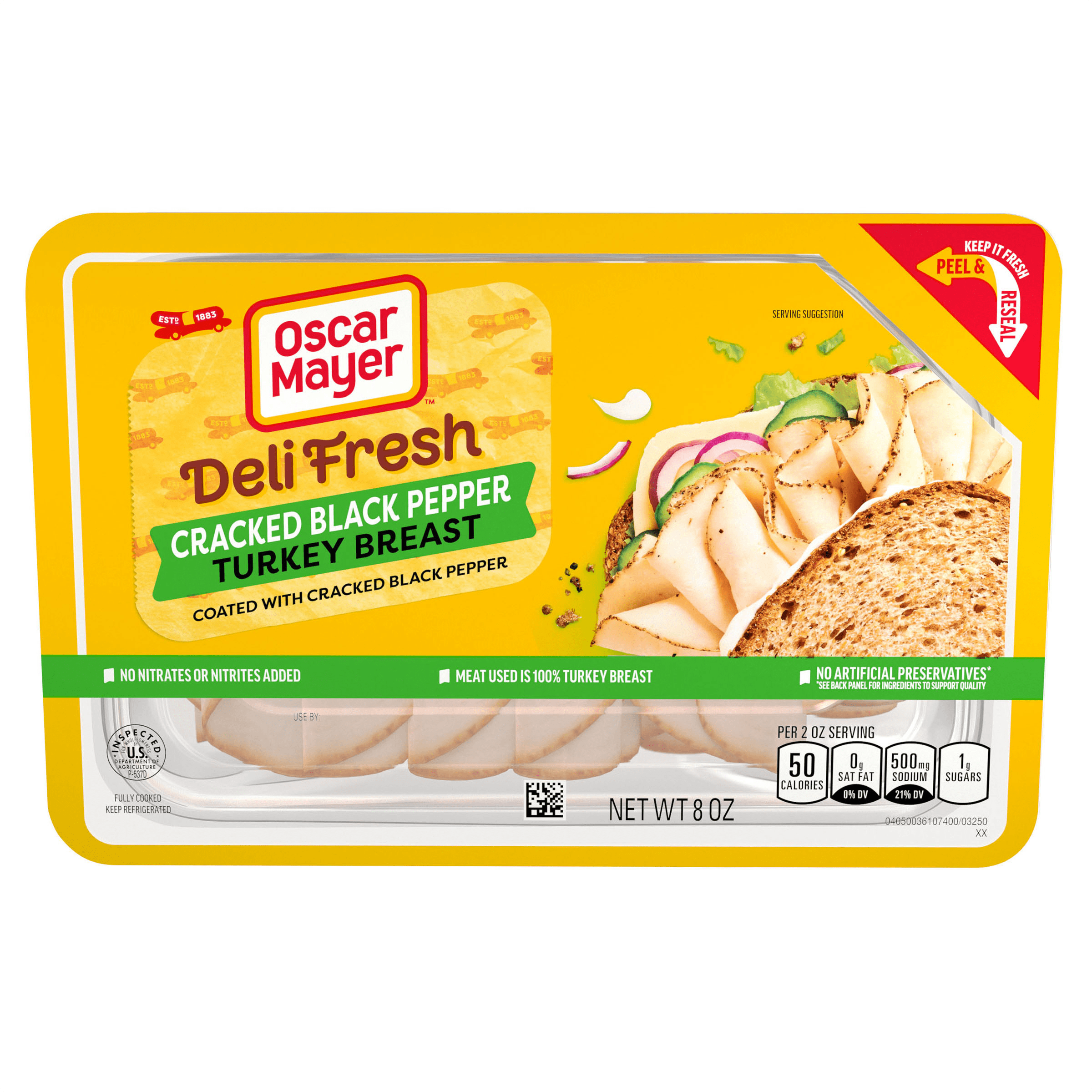 Cracked Black Pepper Turkey Breast Sliced Lunch Meat