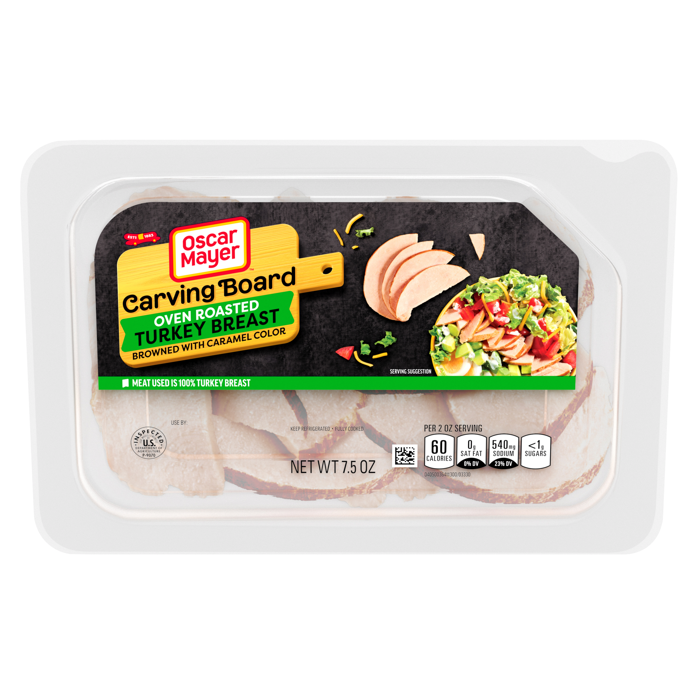 Carving Board Oven Roasted Turkey Breast Sliced Deli Meat