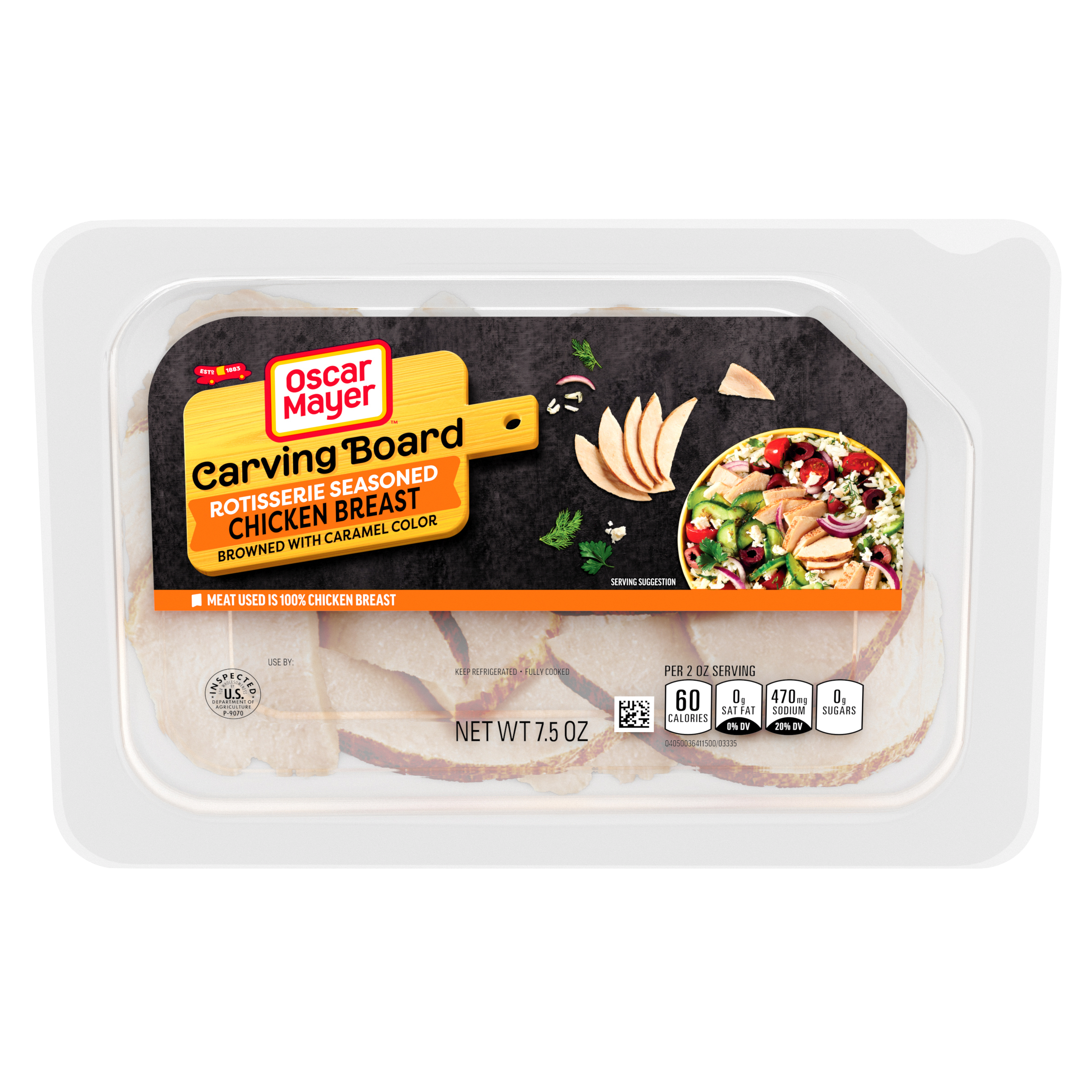 Carving Board Rotisserie Seasoned Chicken Breast Sliced Deli Meat