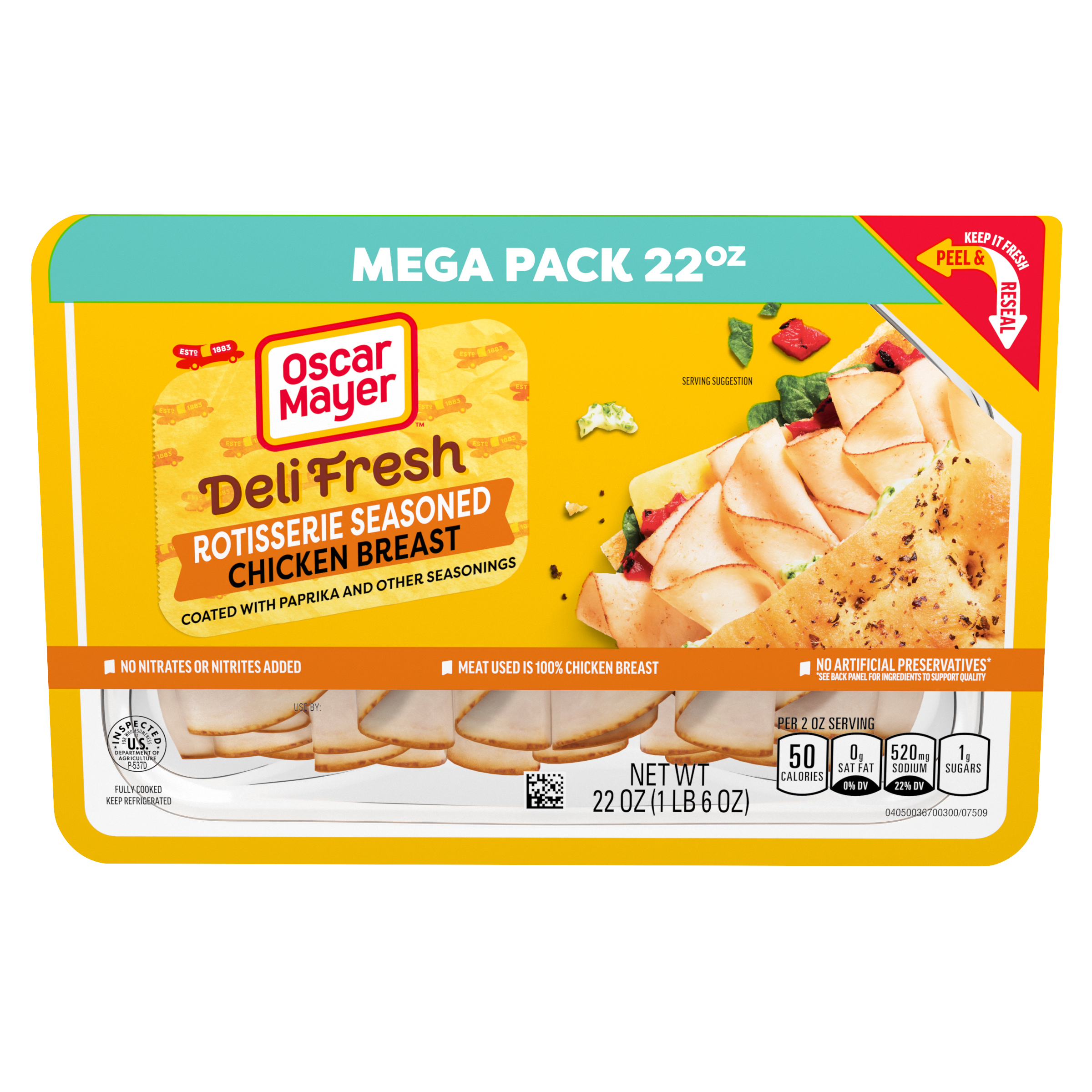 Rotisserie Seasoned Chicken Breast Sliced Lunch Meat, for a Low Carb Lifestyle