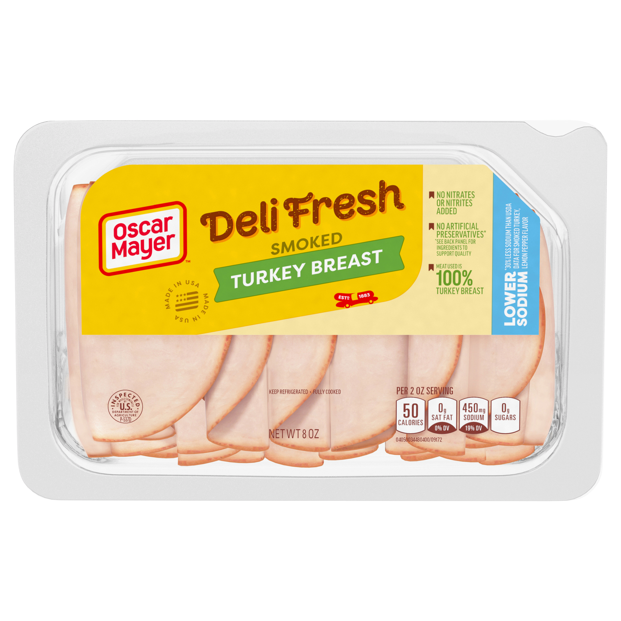 Smoked Turkey Breast Sliced Lunch Meat with 30% Lower Sodium