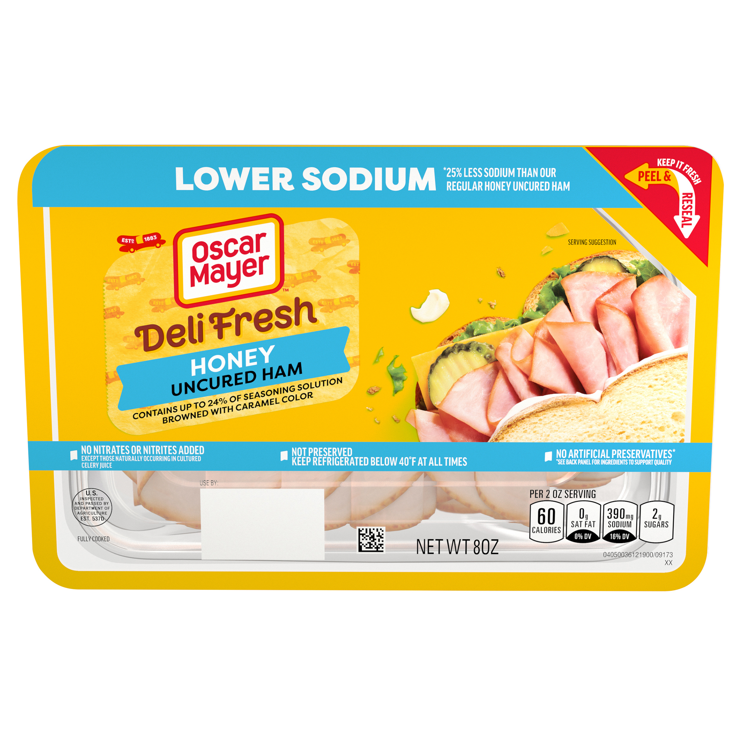 Honey Uncured Ham Sliced Lunch Meat with 27% Lower Sodium