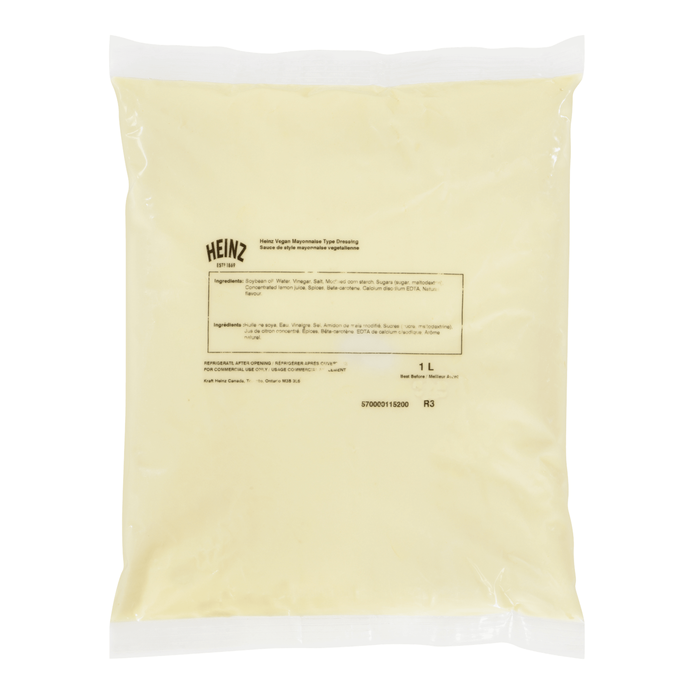 Sauce de style mayonnaise végétalienne Heinz (4 x 1 L)