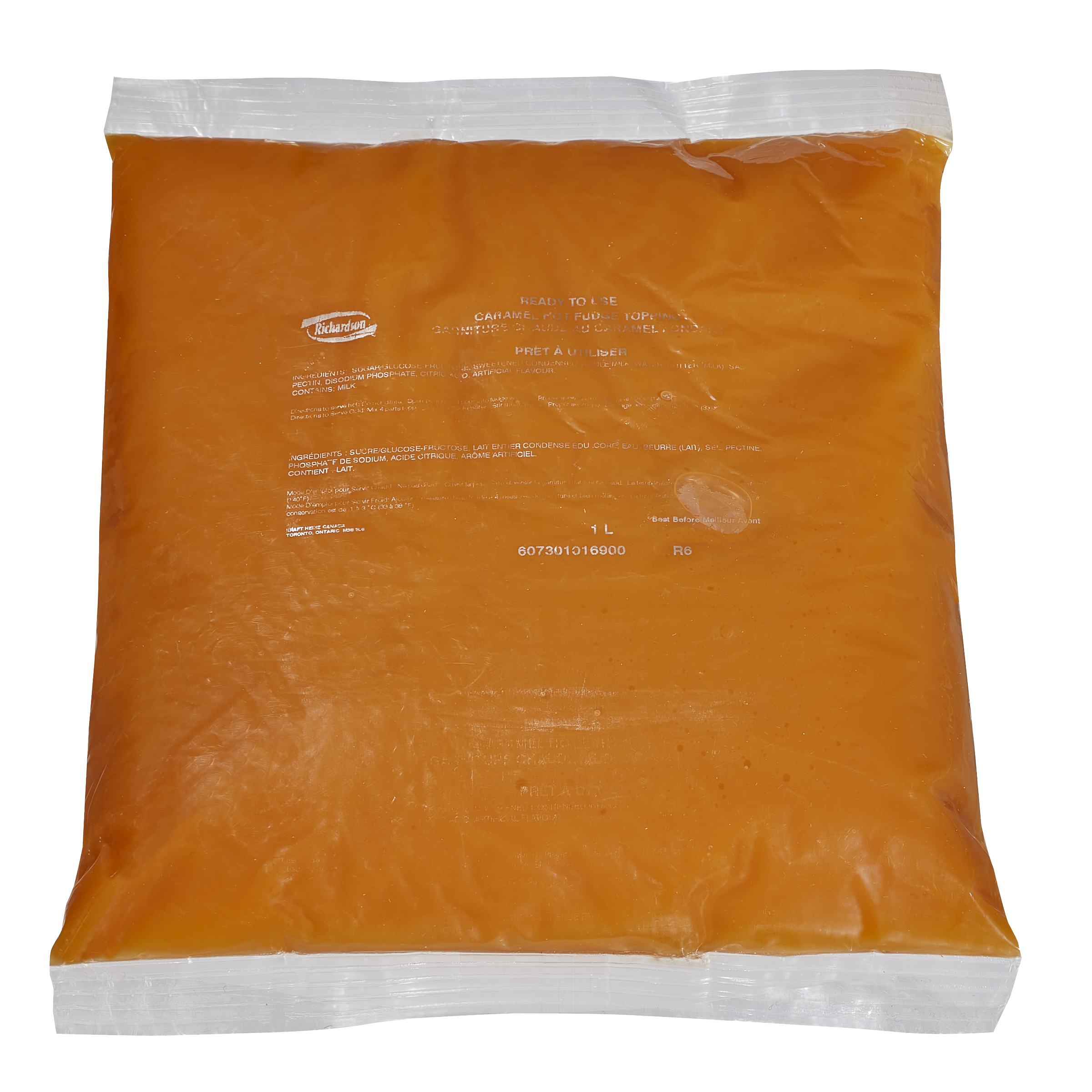 Richardson Caramel Hot Fudge Topping (8 x 1 L Bag)