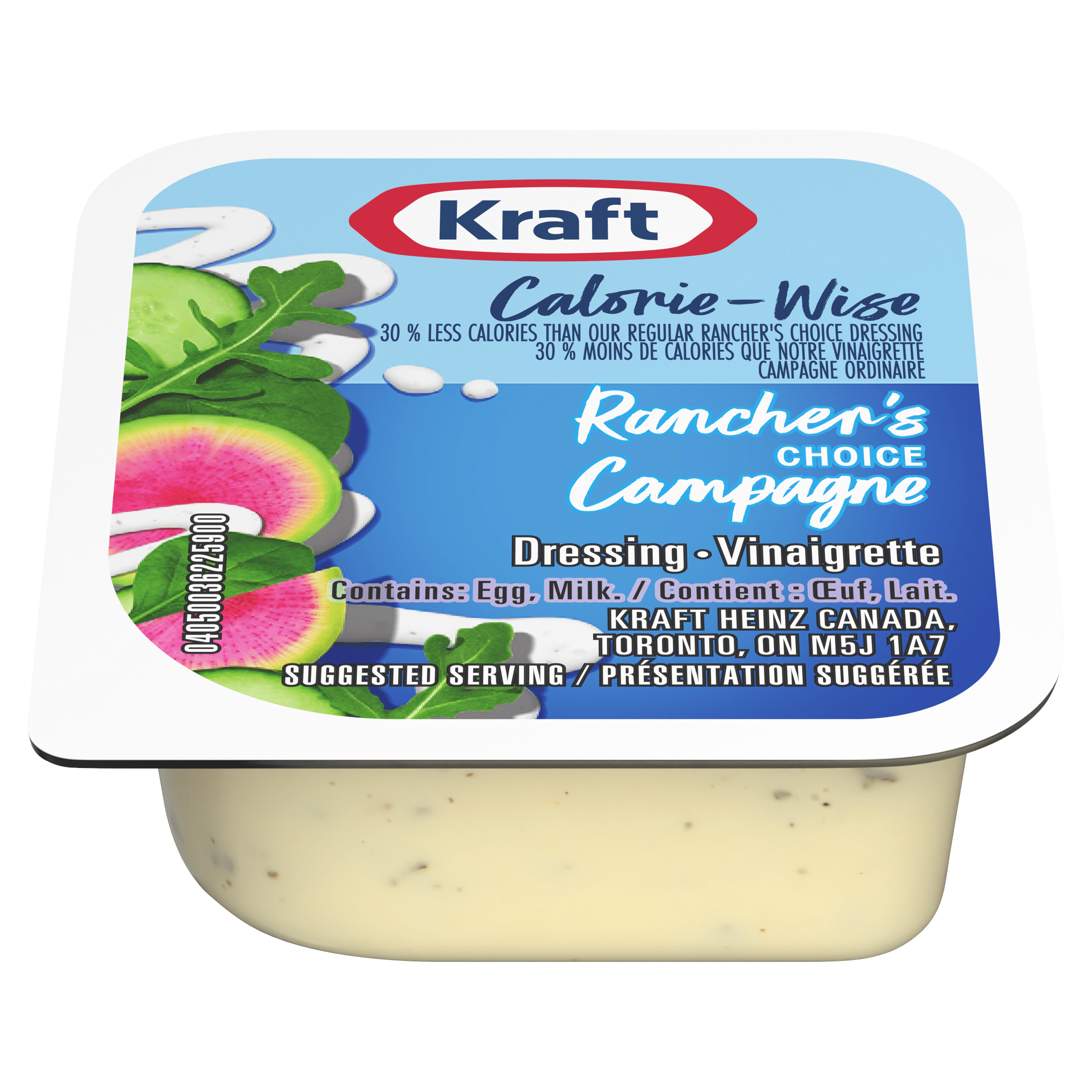 Vinaigrette Campagne Calorie-Wise Kraft (200 x godets de trempette de 16 mL)